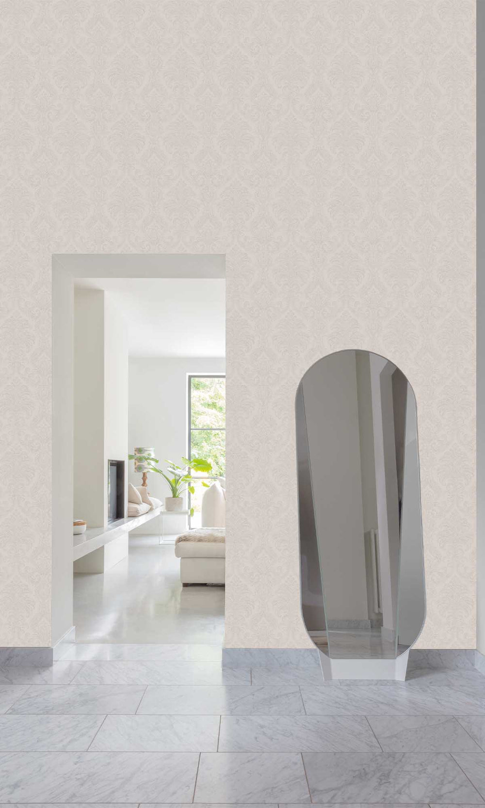 En Plein Air Damask All-Over Wallpaper R10209