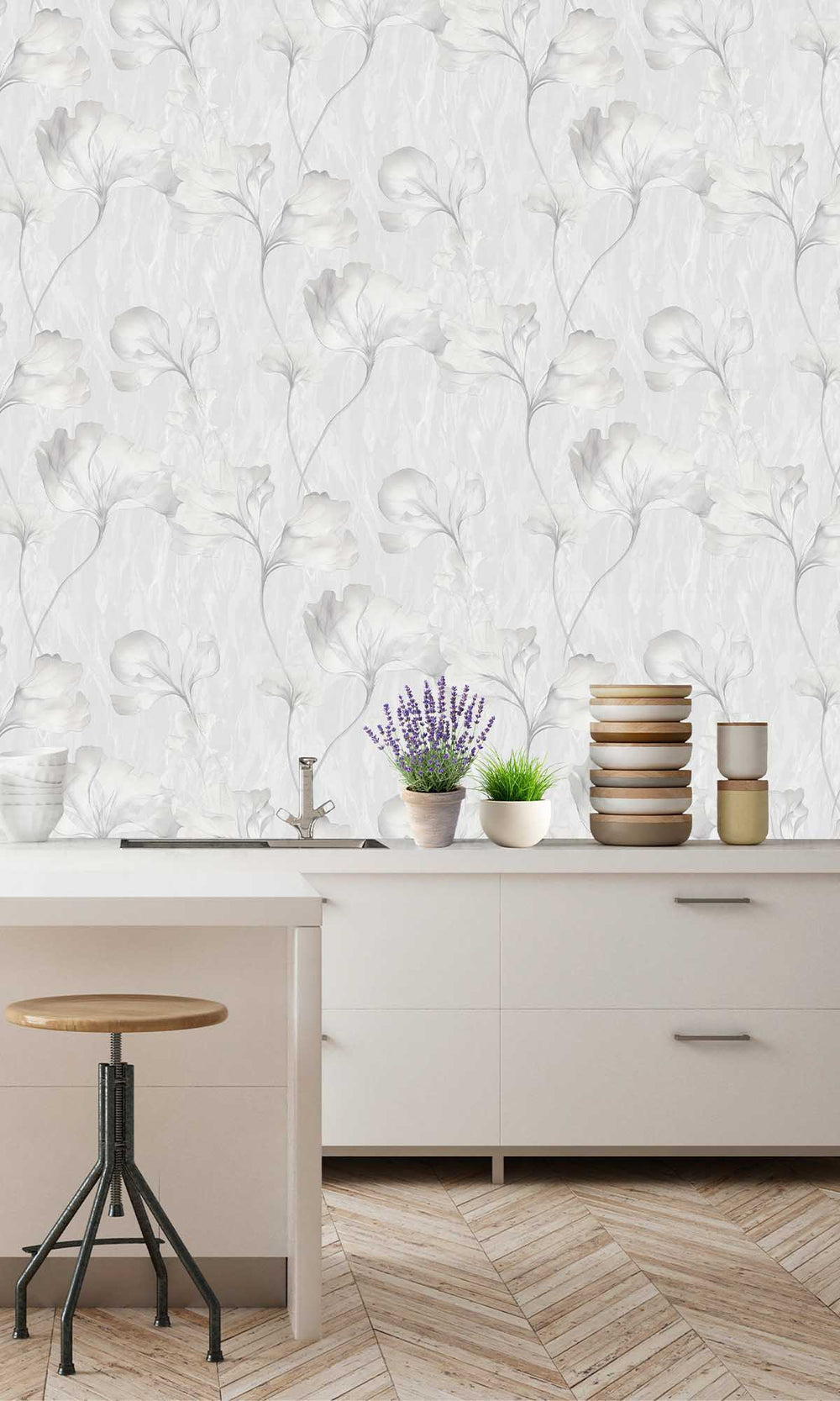 Silver Lake Wildflowers Wallpaper R10215