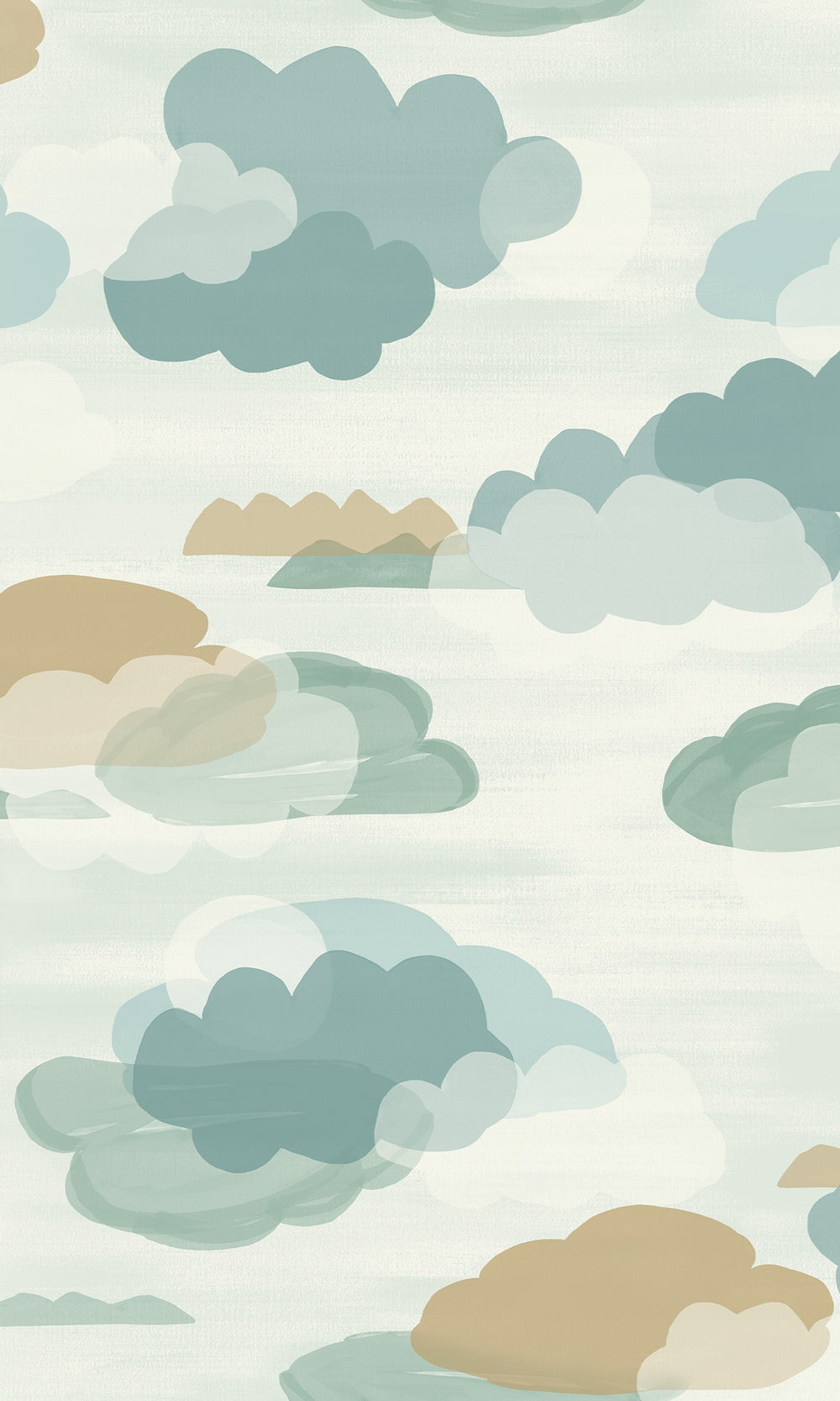 Undersea Aqua Fluffy Clouds Wallpaper R10220