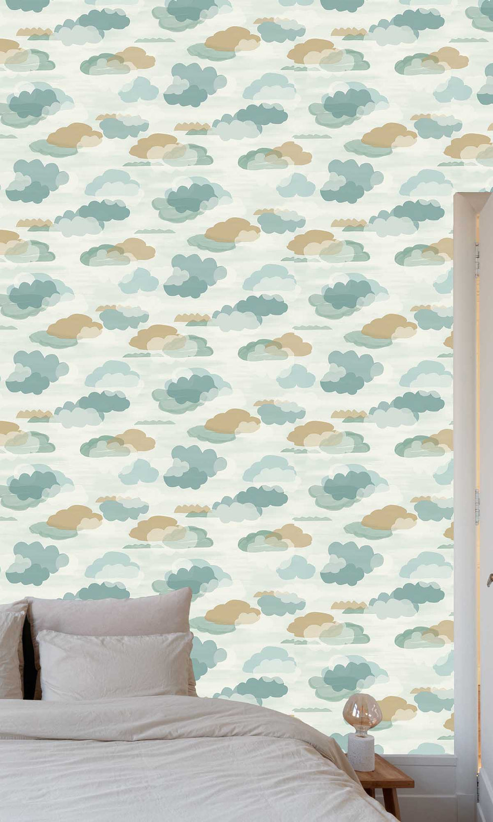 Undersea Aqua Fluffy Clouds Wallpaper R10220