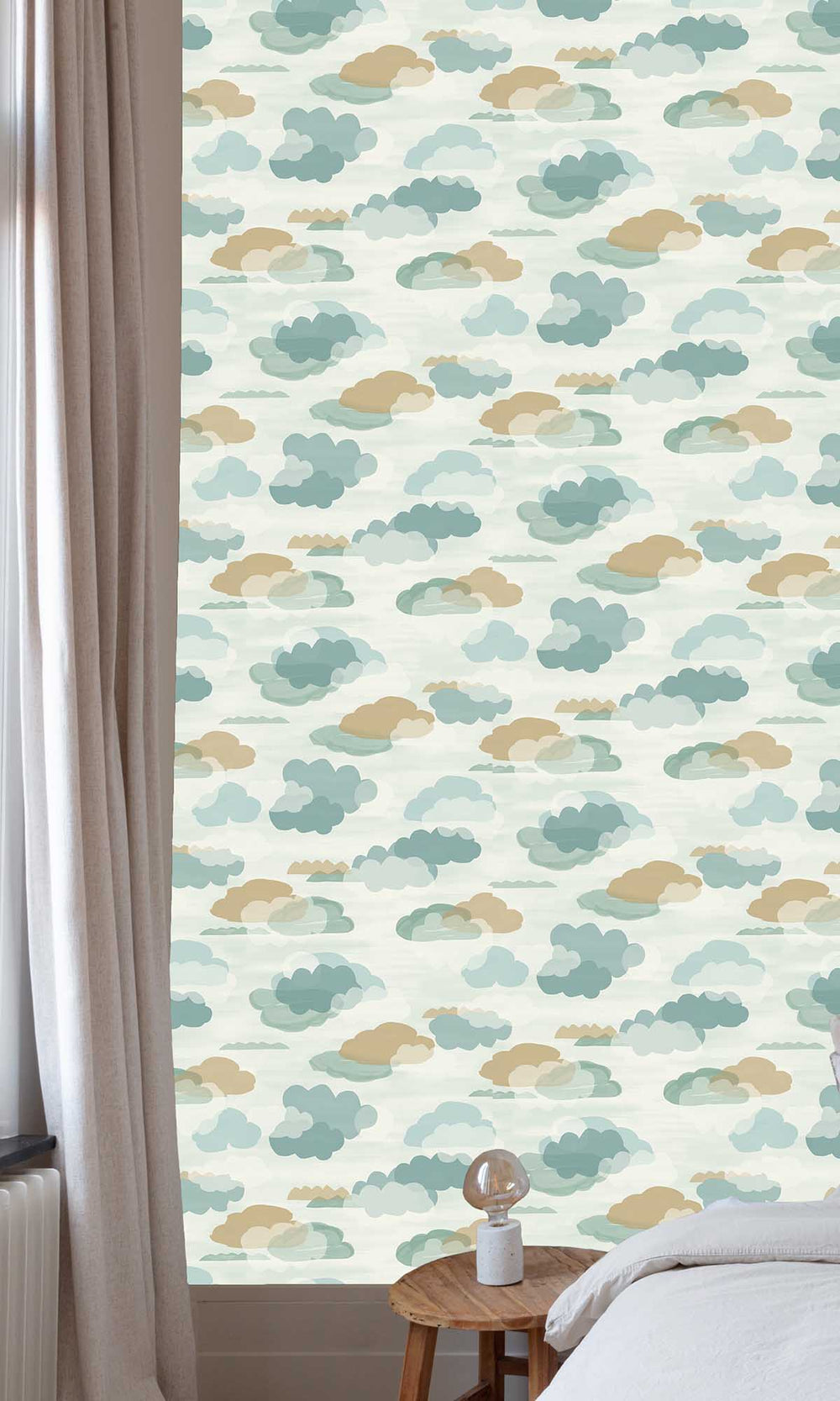 Undersea Aqua Fluffy Clouds Wallpaper R10220