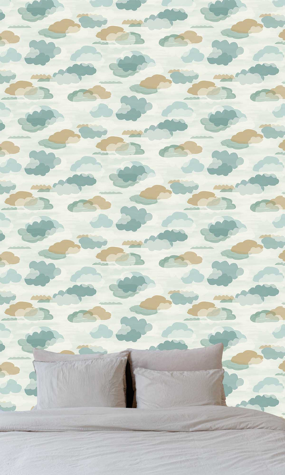Undersea Aqua Fluffy Clouds Wallpaper R10220