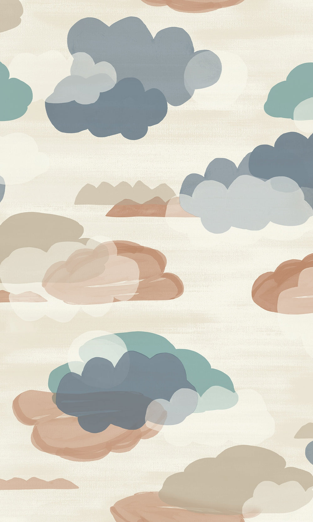Spartan Blue Fluffy Clouds Wallpaper R10221
