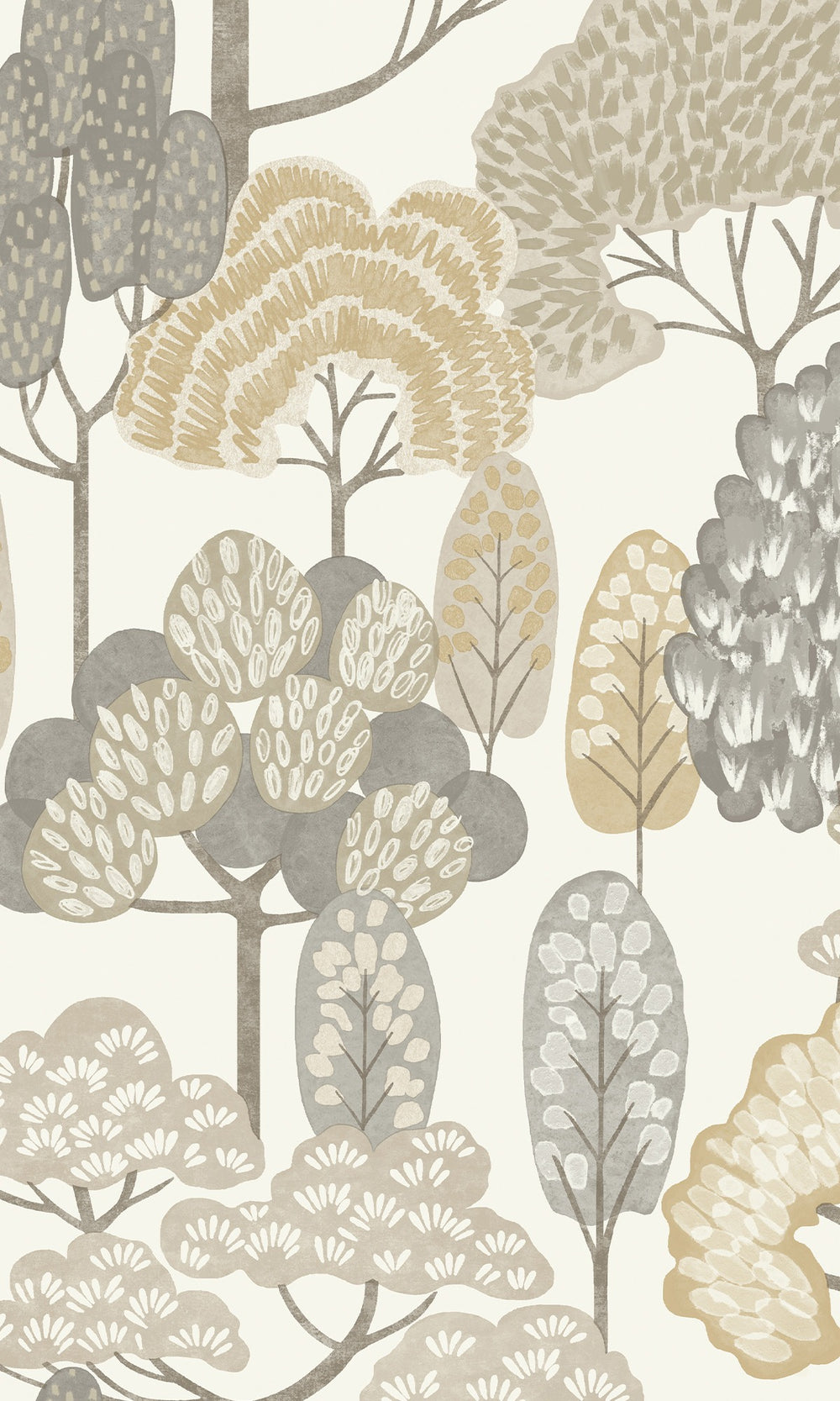 Soybean Beige Stylized Trees Wallpaper R10223