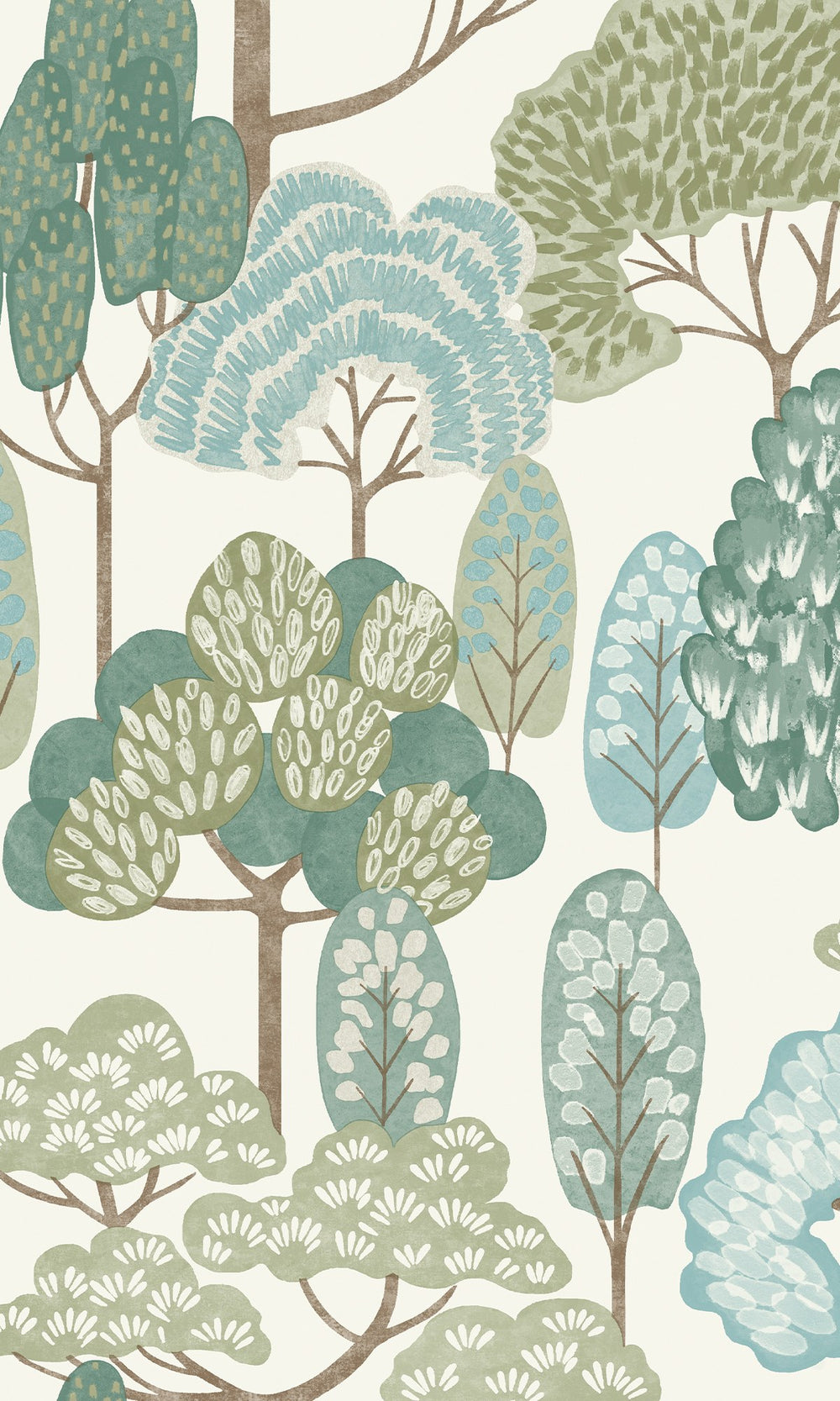 Seiji Green Stylized Trees Wallpaper R10224