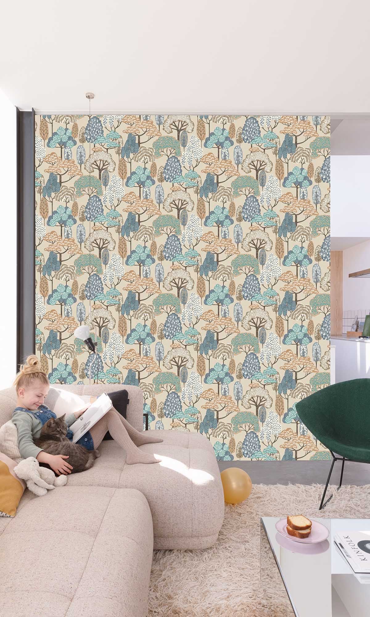 Scatman Blue Stylized Trees Wallpaper R10226