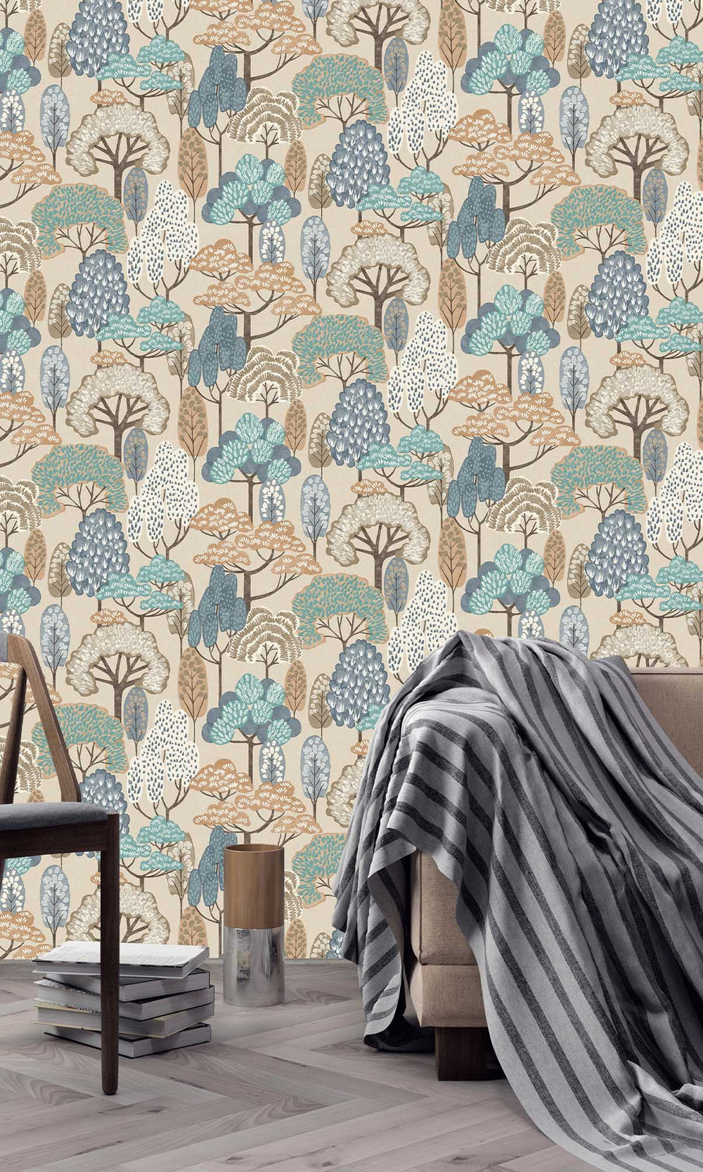 Scatman Blue Stylized Trees Wallpaper R10226