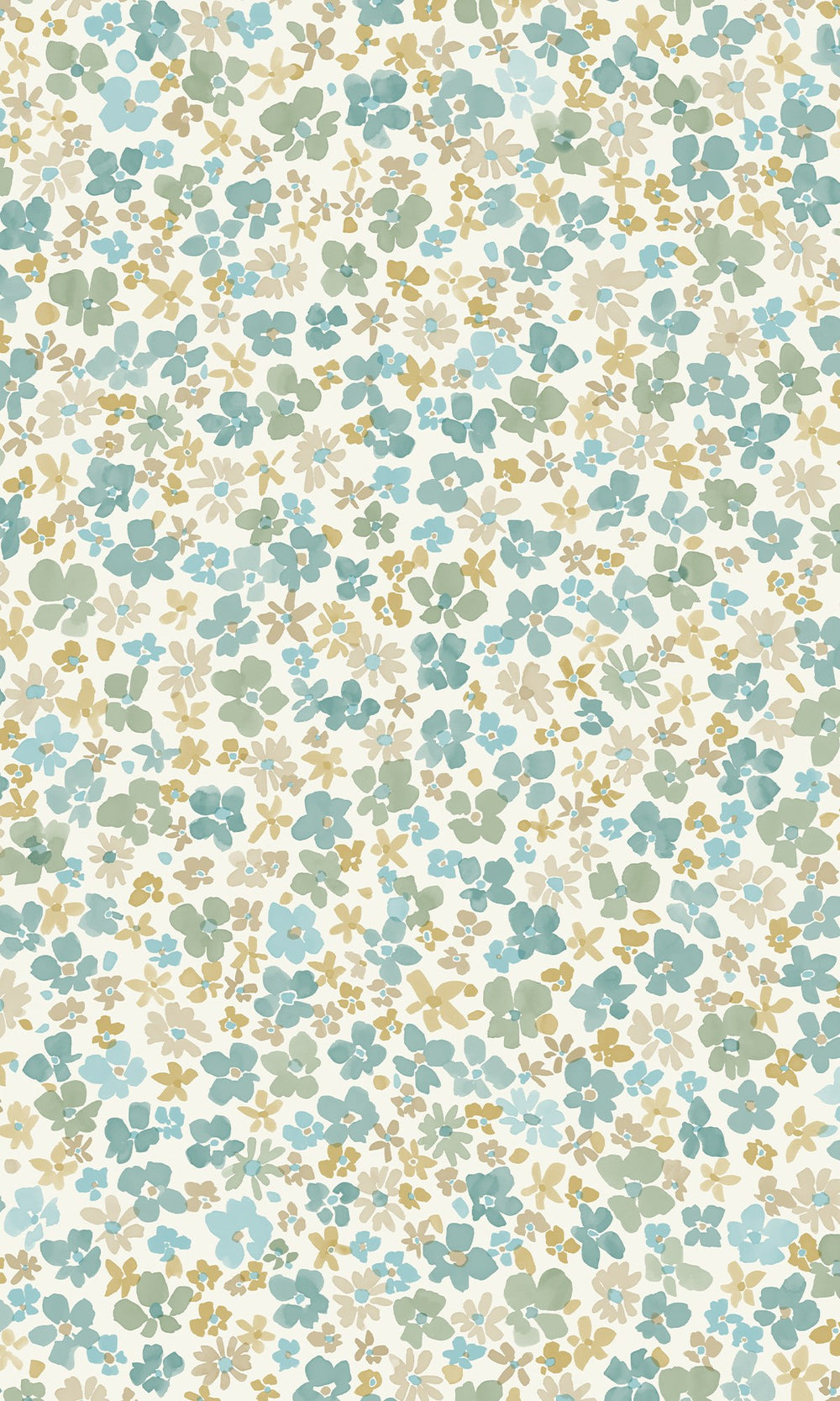 Sea Nymph Aqua Floral Ditsy Wallpaper R10227