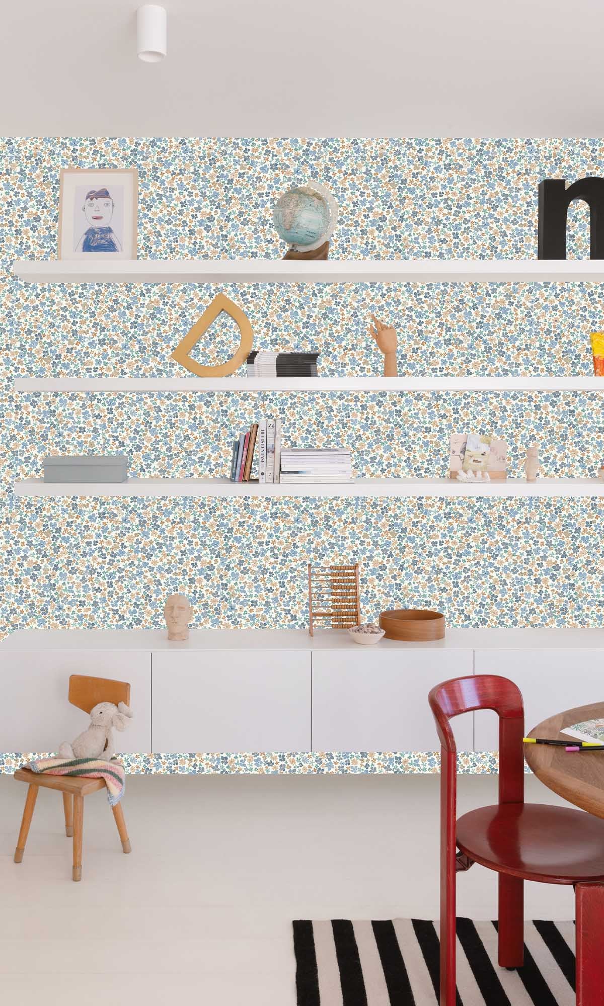 Bright Bluebonnet Floral Ditsy Wallpaper R10228