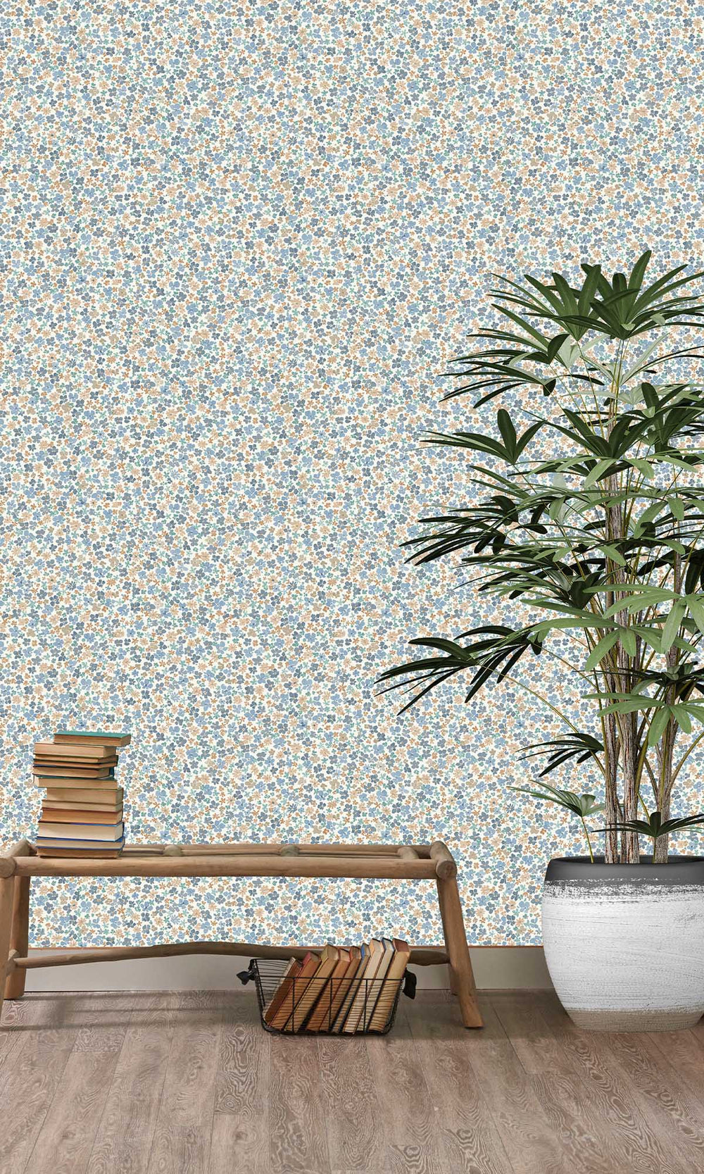 Bright Bluebonnet Floral Ditsy Wallpaper R10228