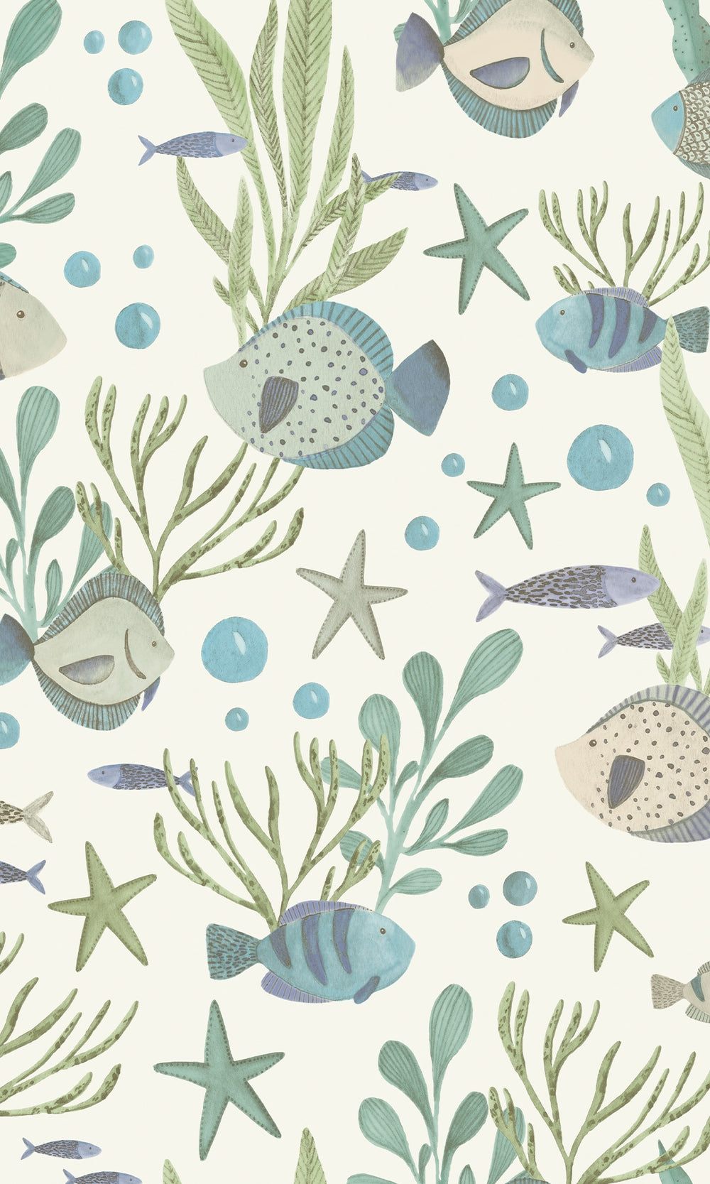 Blue Chalk Underwater Scene Wallpaper R10232