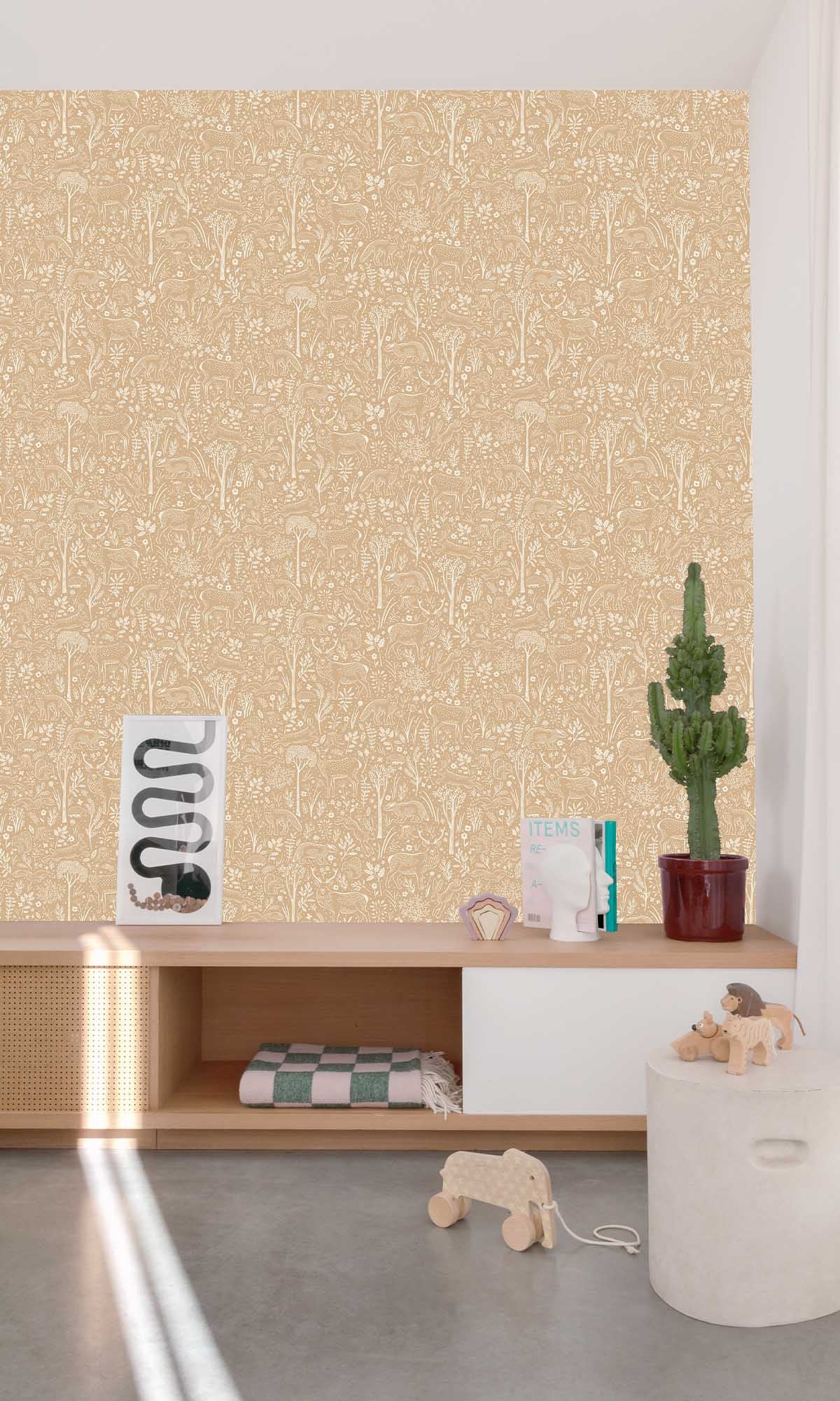 Somber Brown Forest Scene Wallpaper R10240