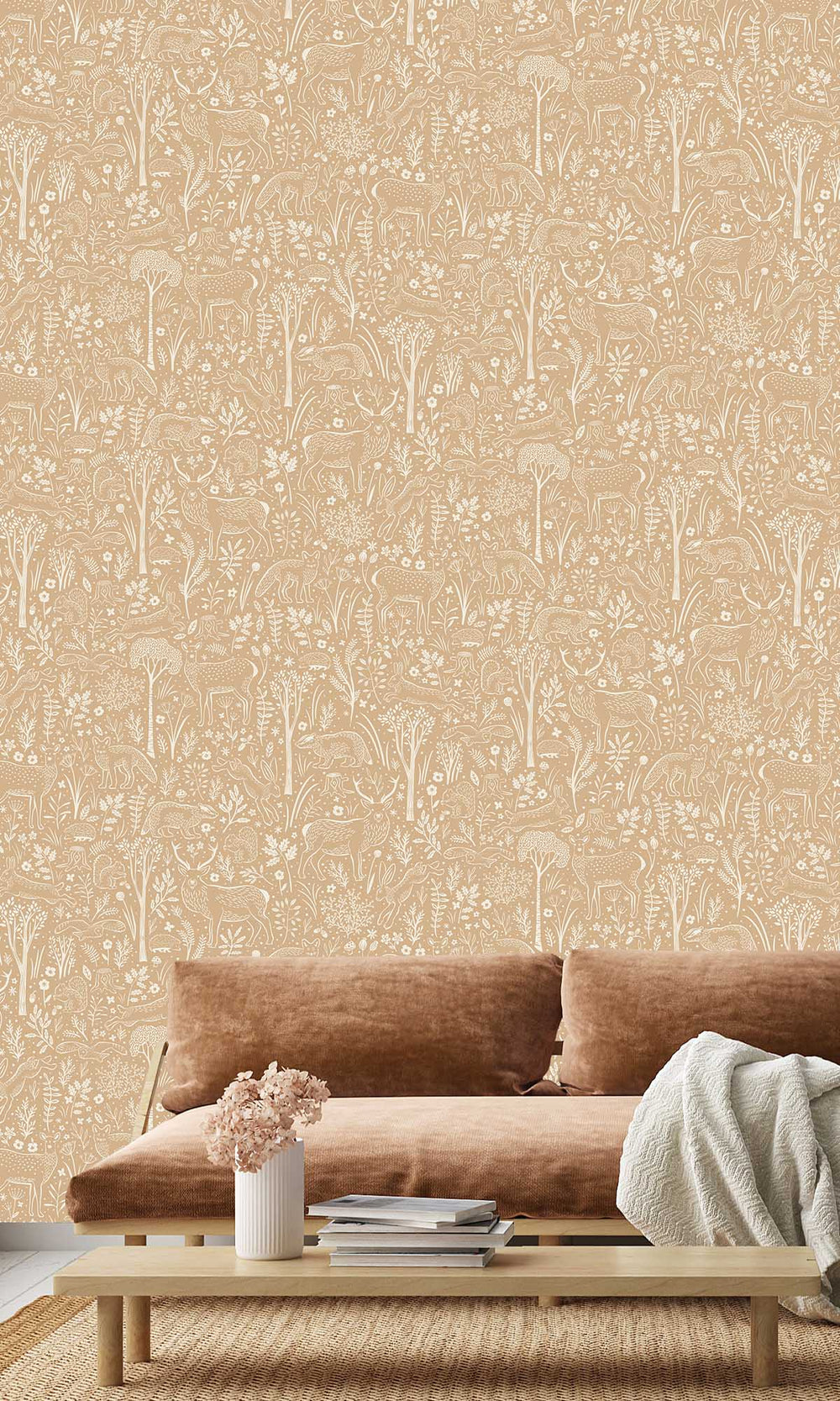 Somber Brown Forest Scene Wallpaper R10240