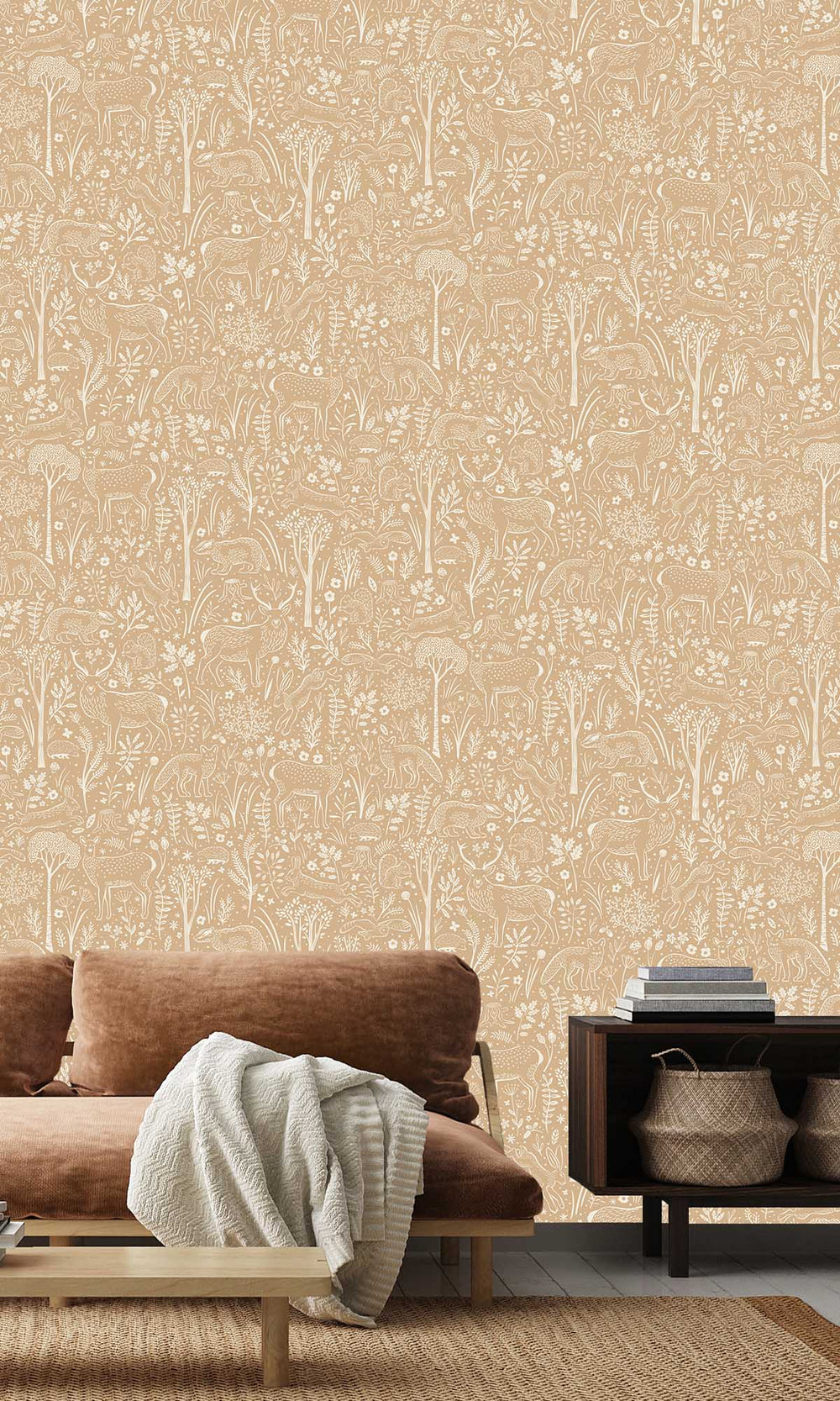 Somber Brown Forest Scene Wallpaper R10240