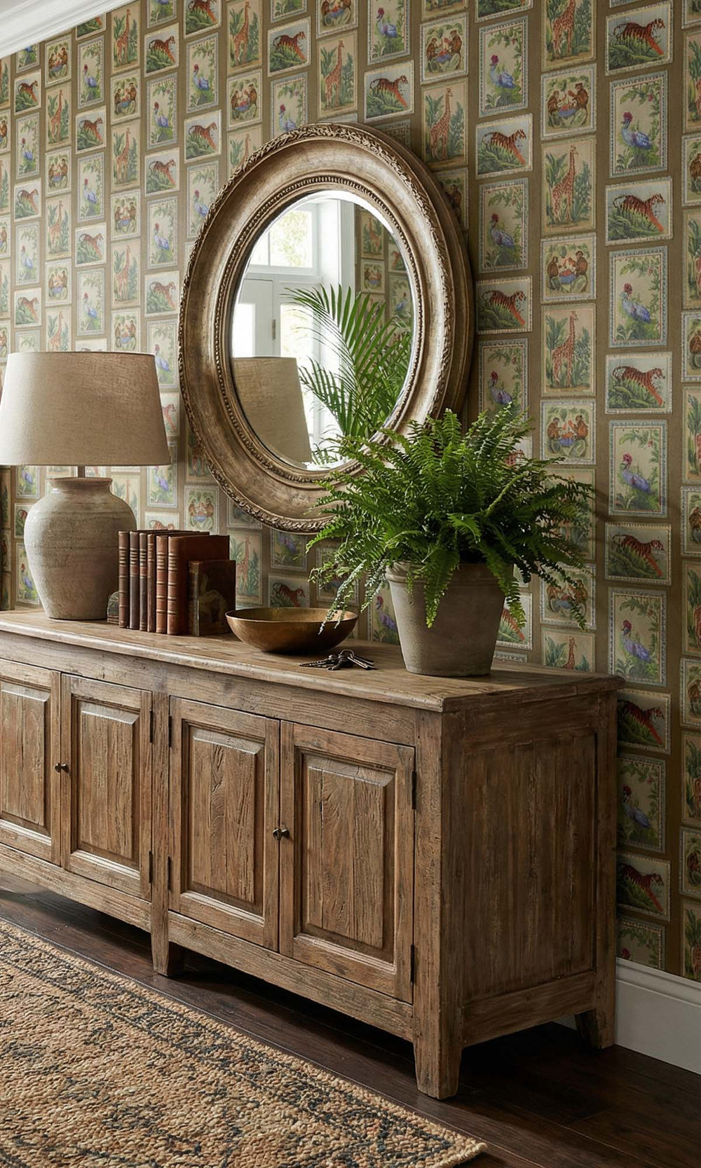 Gold Framed Jungle Beasts Wallpaper R10246