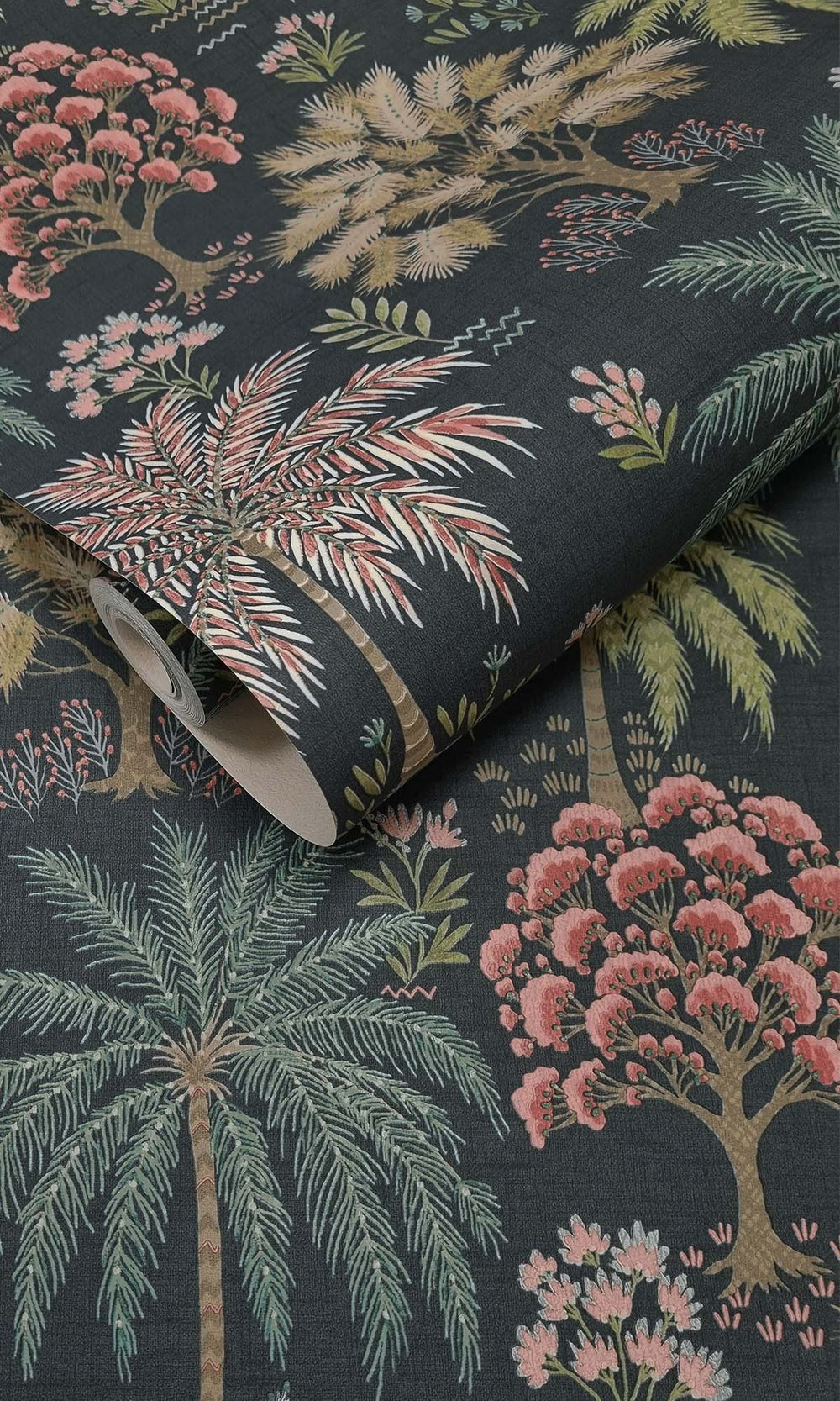 Navy Tropical Arbors Wallpaper R10252