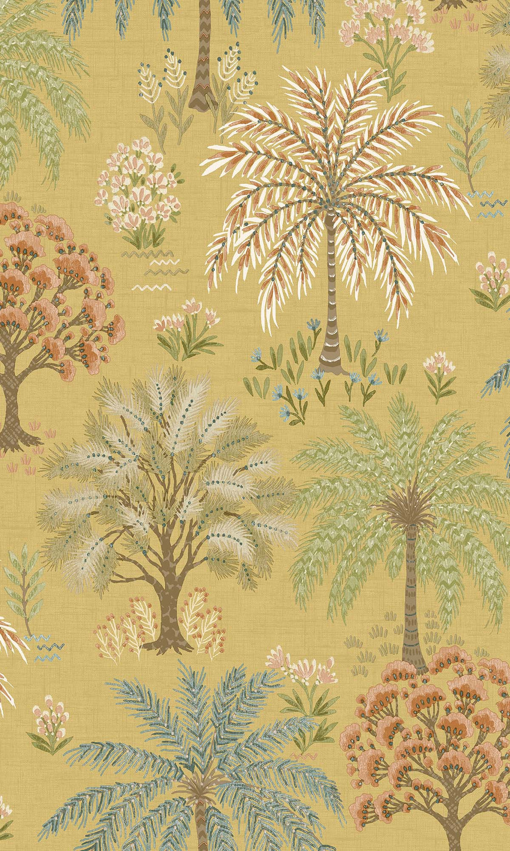 Ochre Tropical Arbors Wallpaper R10254