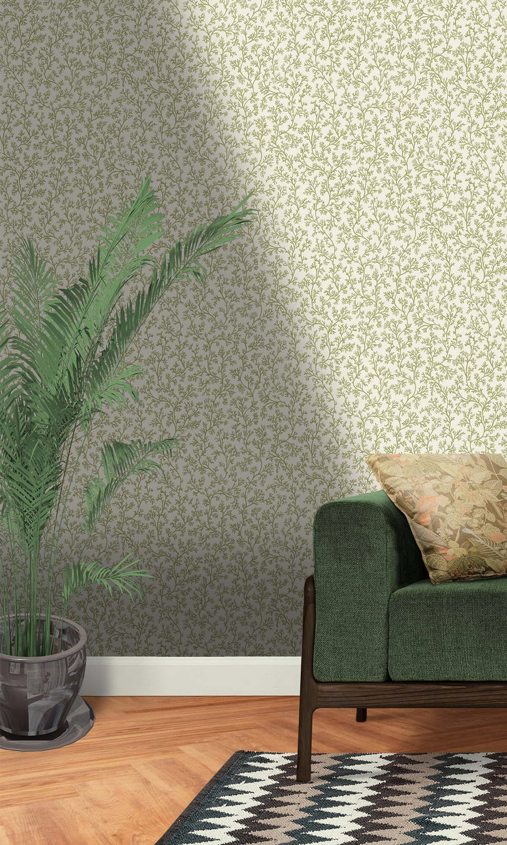 Sage Coral Forest Wallpaper R10255