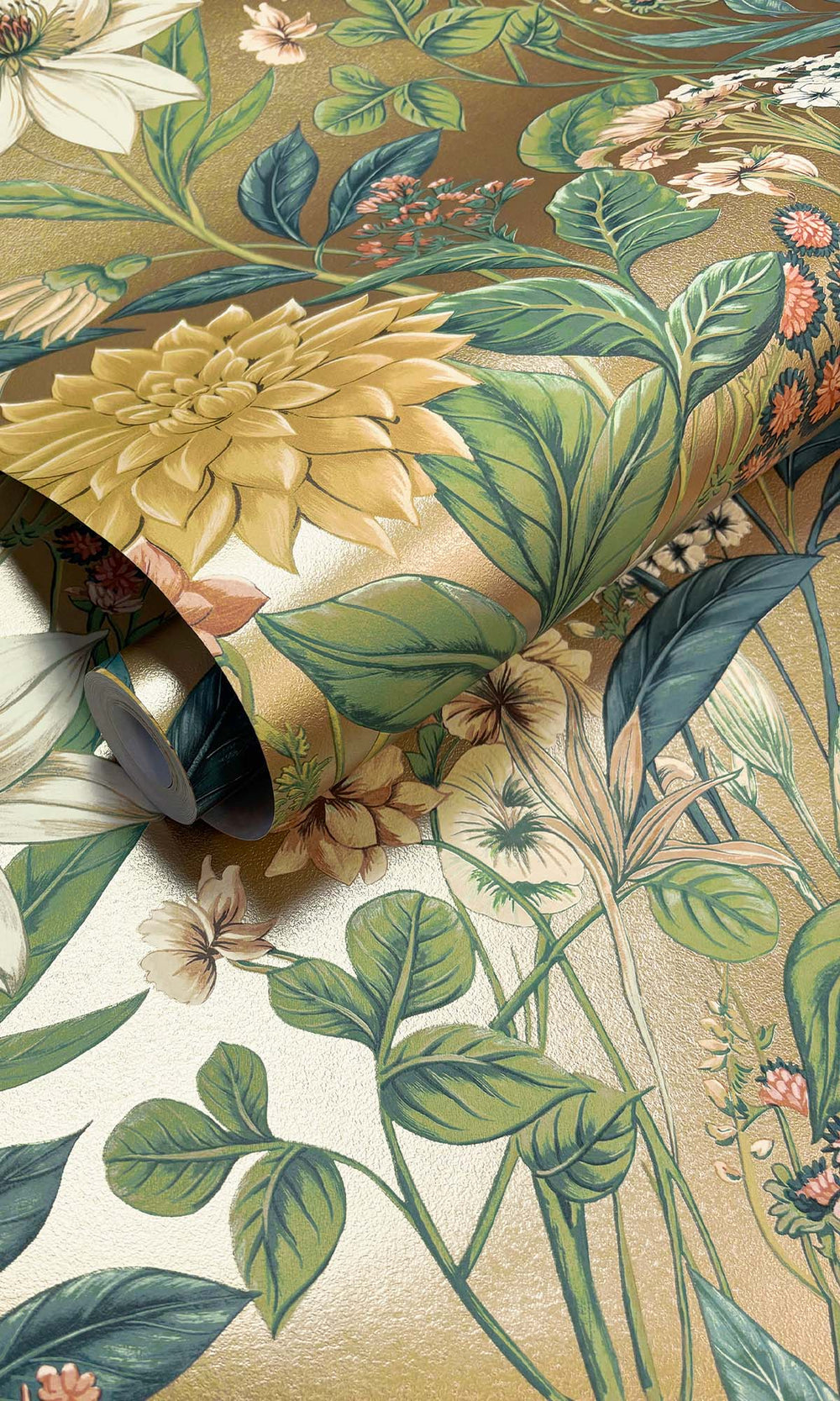 Gold Cascading Anemone Wallpaper R10262