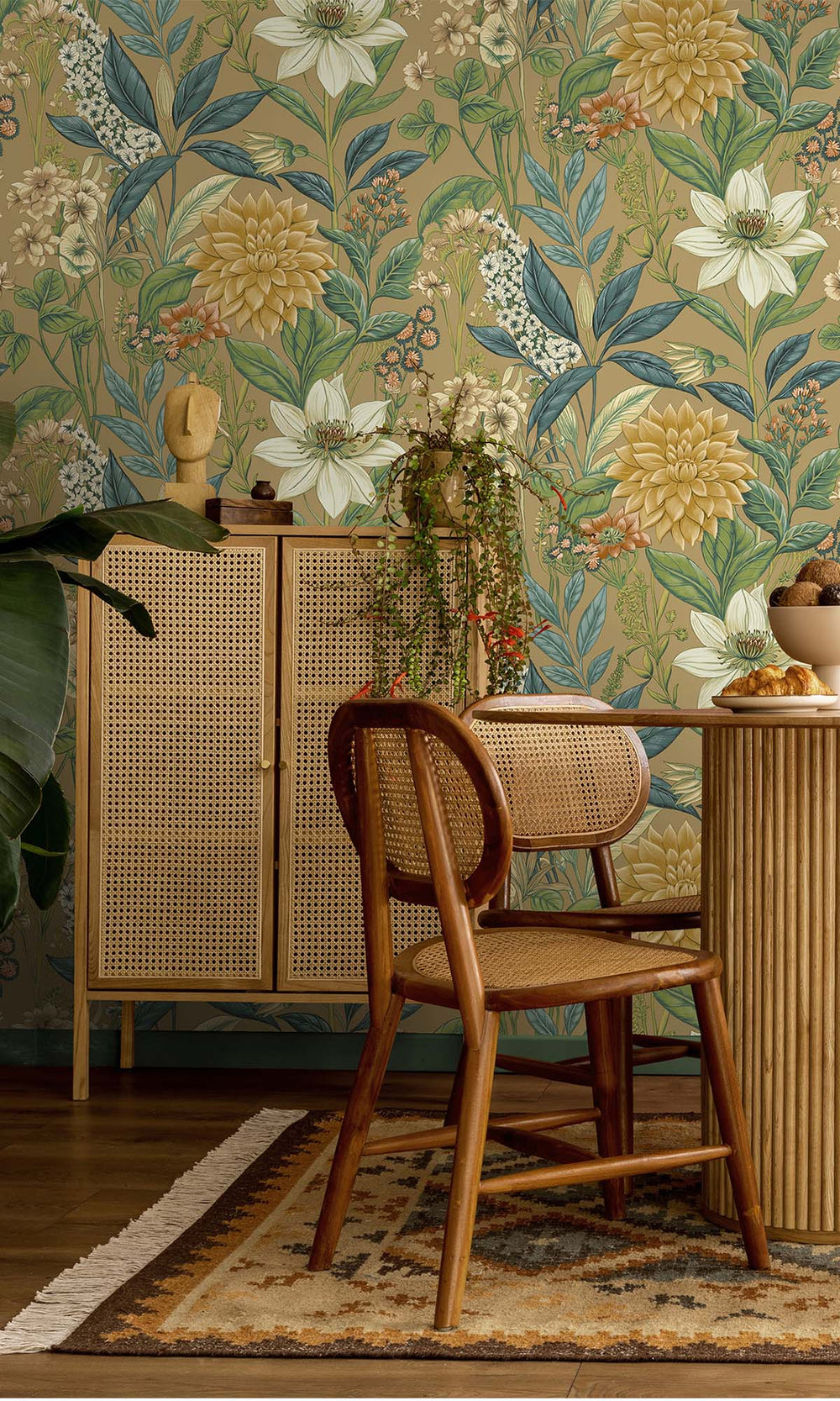 Gold Cascading Anemone Wallpaper R10262