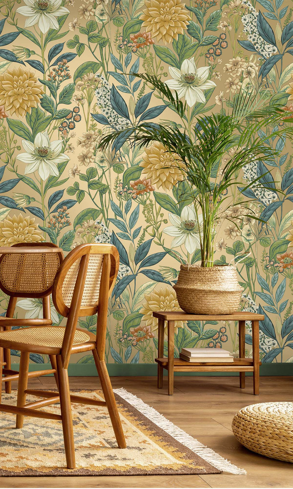 Gold Cascading Anemone Wallpaper R10262