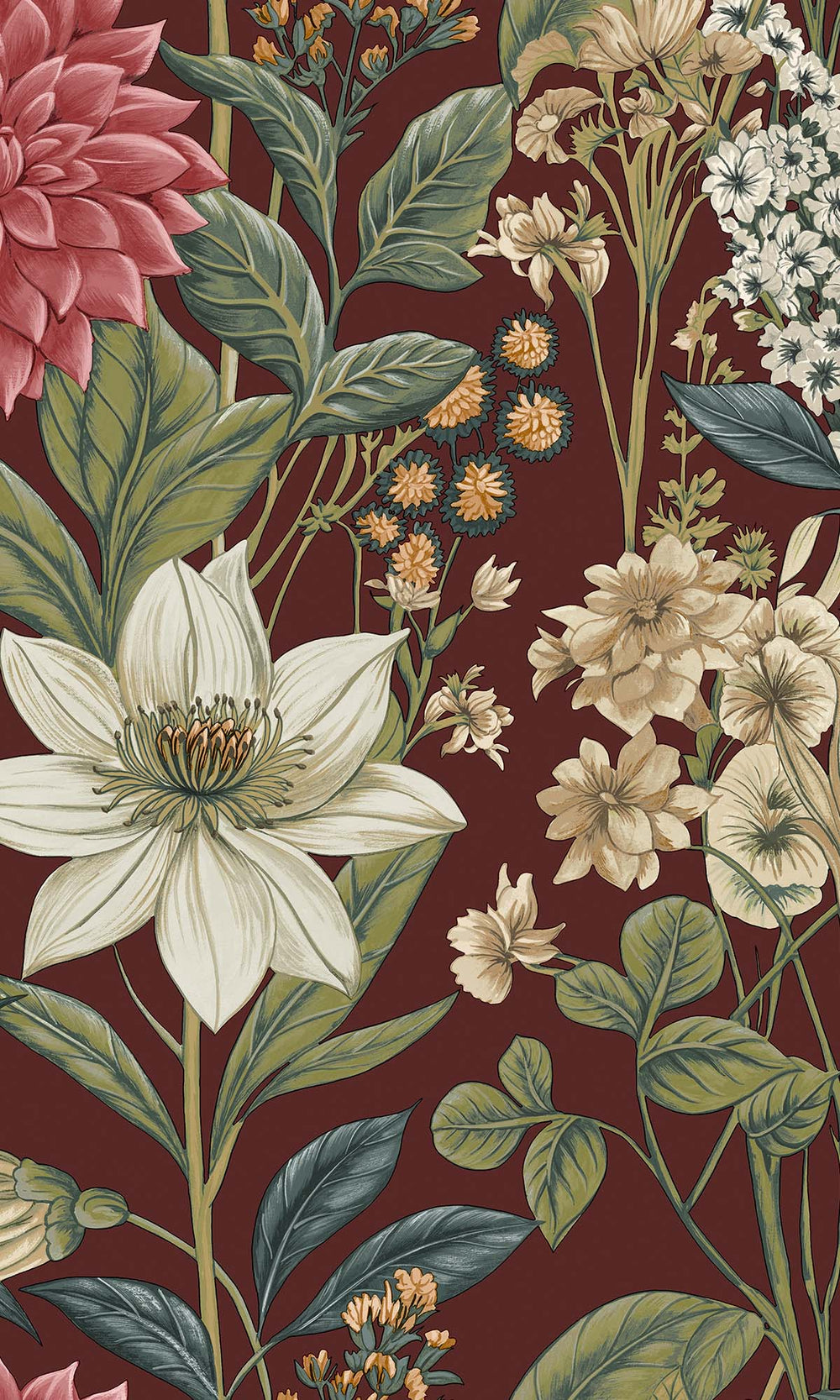 Berry Cascading Anemone Wallpaper R10263