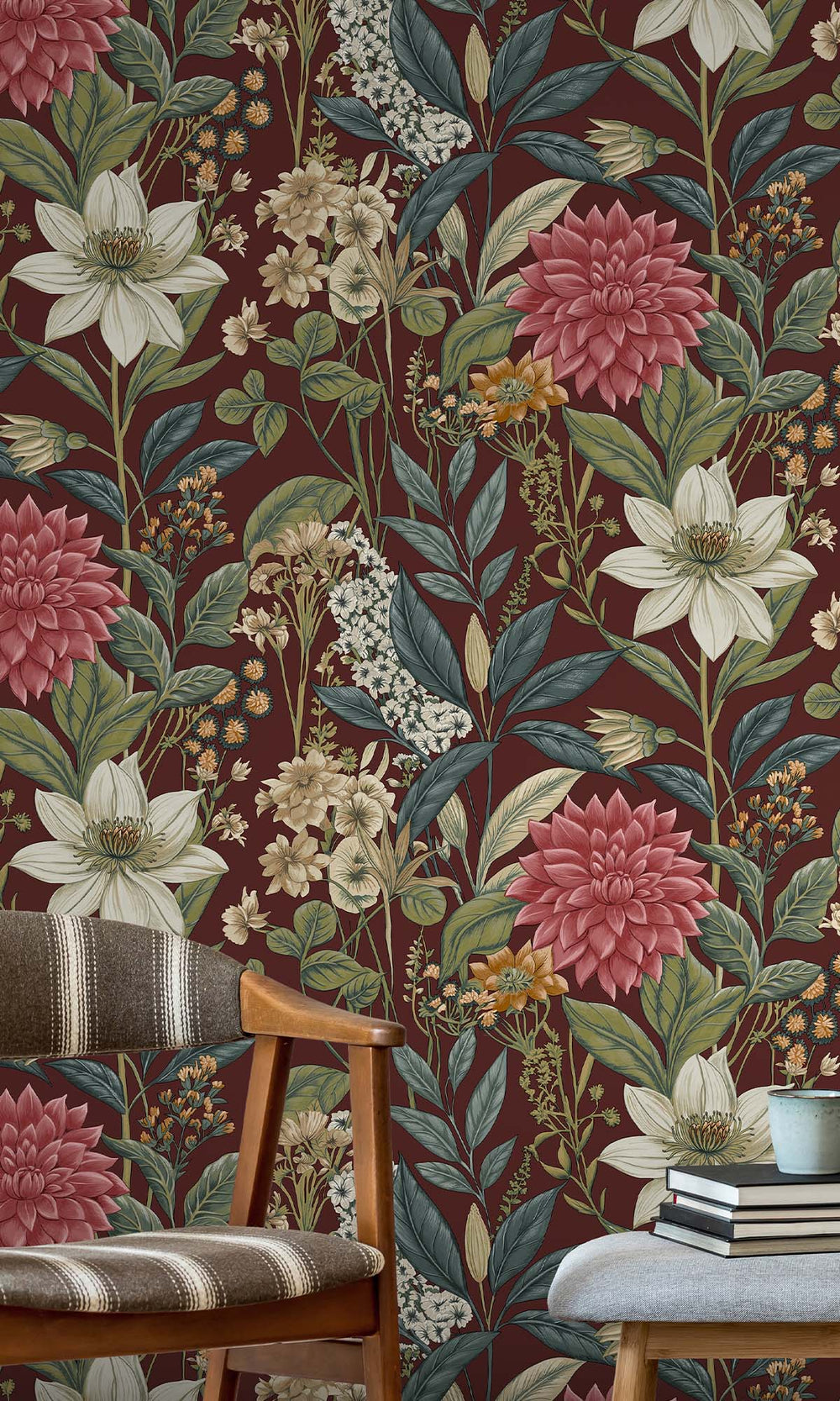 Berry Cascading Anemone Wallpaper R10263