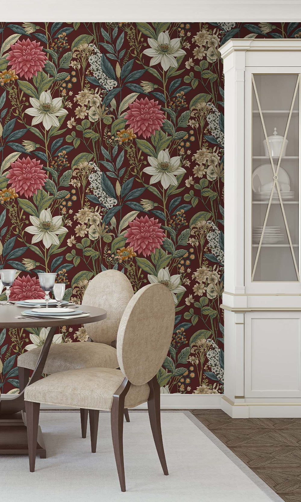 Berry Cascading Anemone Wallpaper R10263