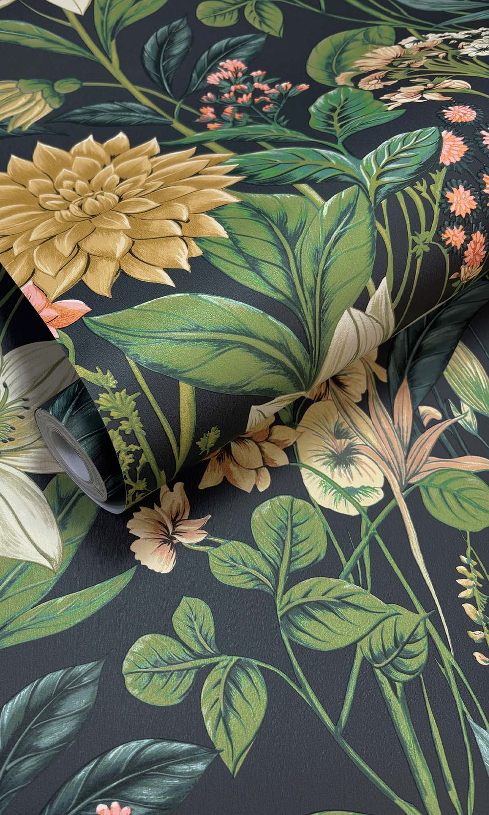 Navy Cascading Anemone Wallpaper R10264