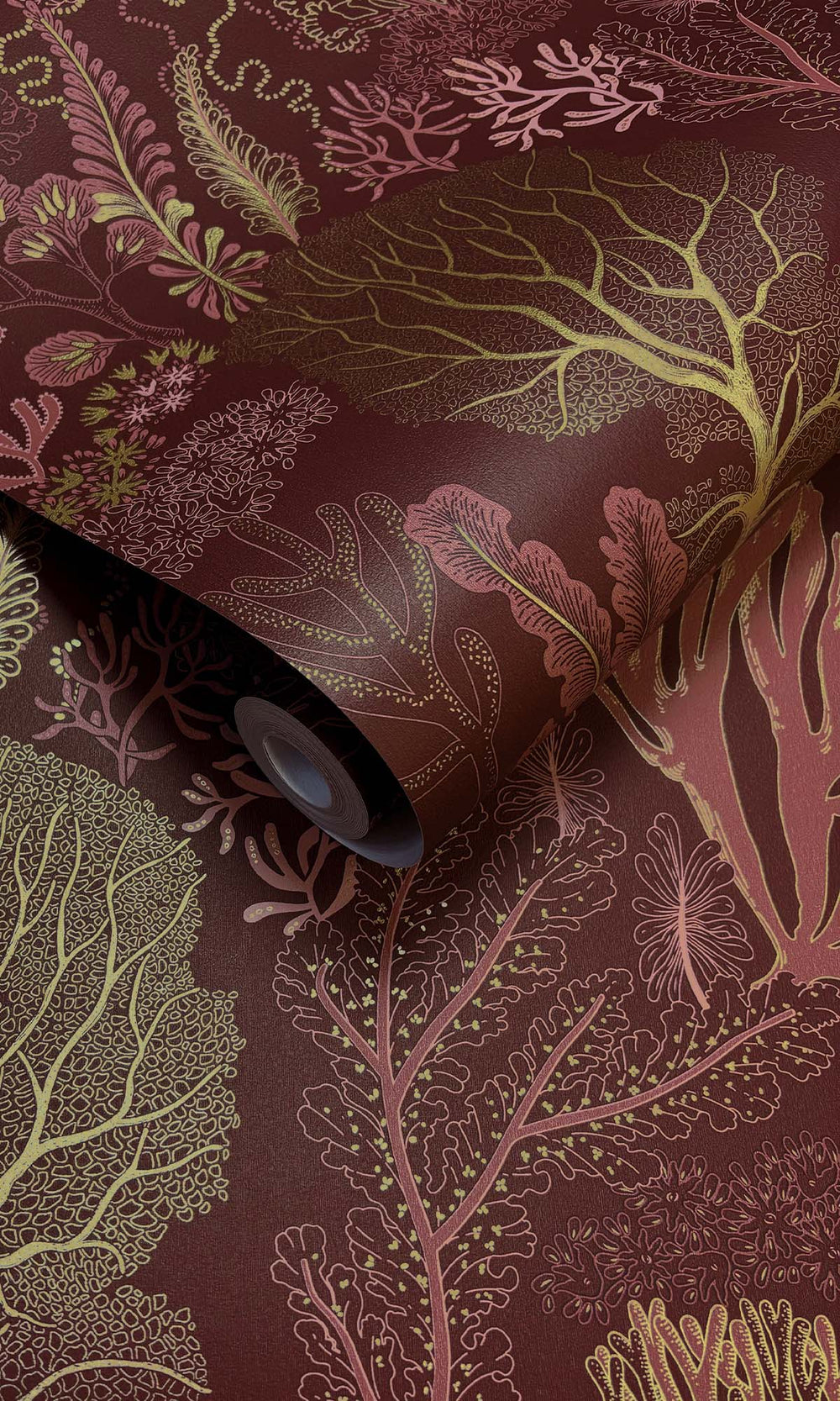Berry Coral Silhouettes Wallpaper R10270