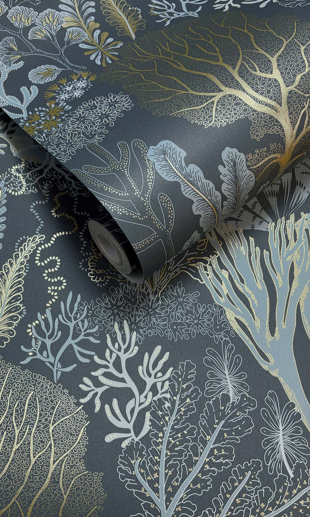 Navy Coral Silhouettes Wallpaper R10271