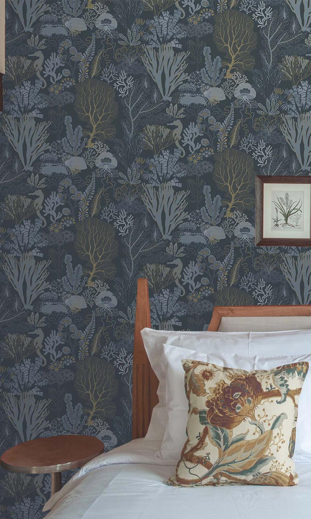 Navy Coral Silhouettes Wallpaper R10271