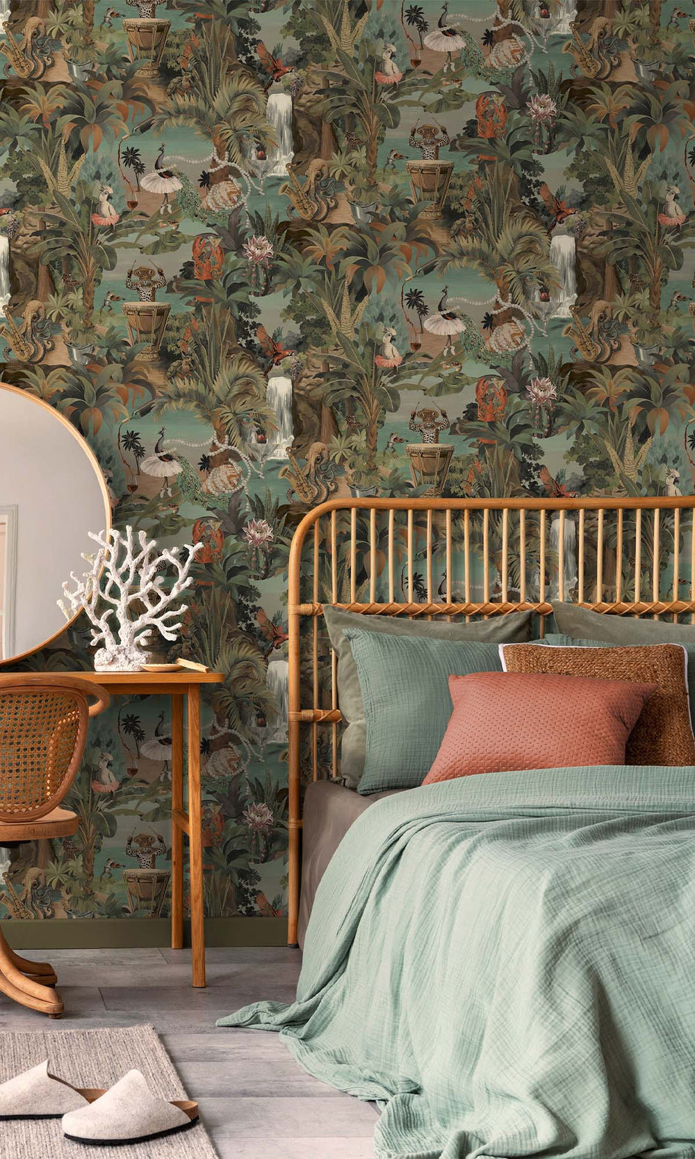 Aqua coral Tropical Beach Life Wallpaper R10275