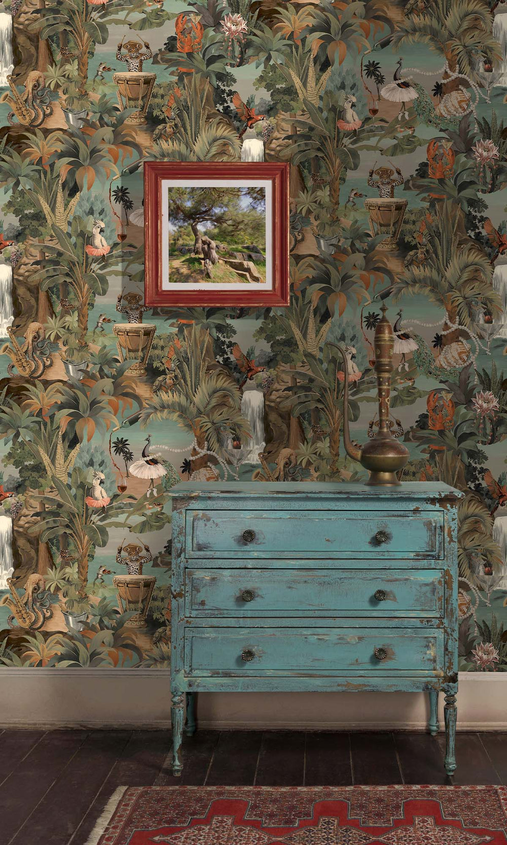 Aqua coral Tropical Beach Life Wallpaper R10275