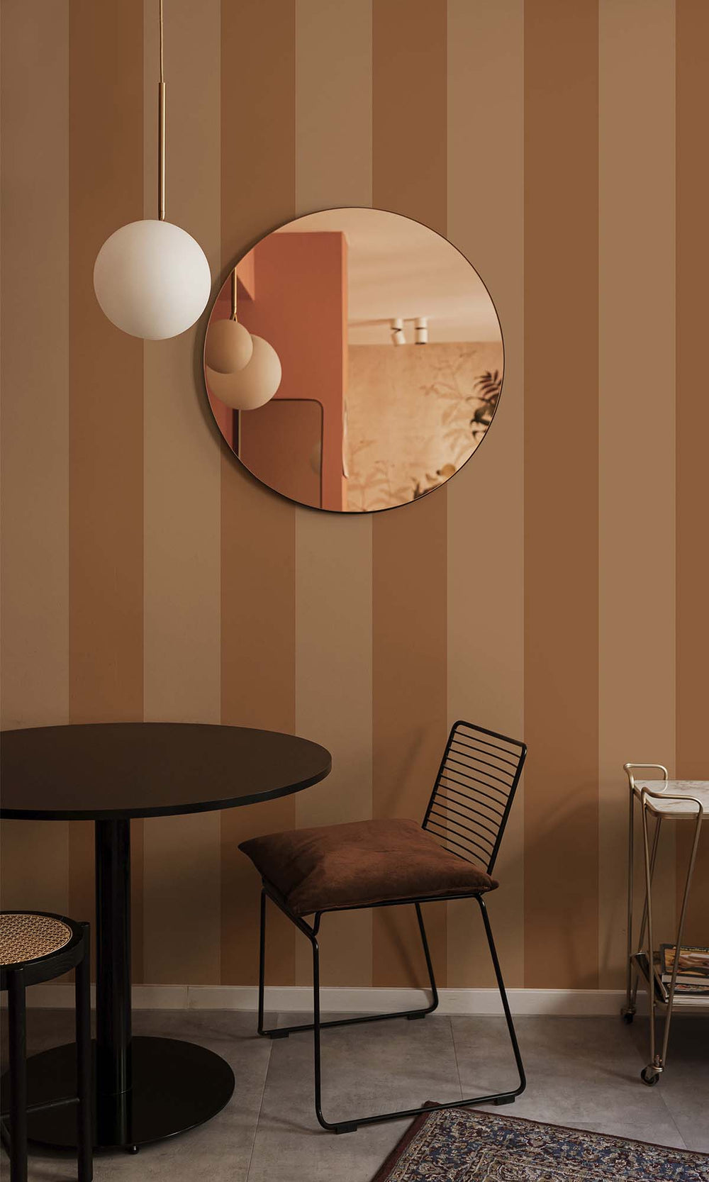 Rust Bold Stripes Wallpaper R10276