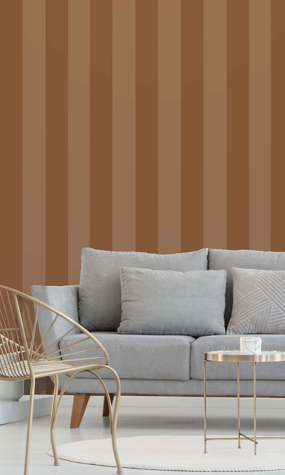 Rust Bold Stripes Wallpaper R10276