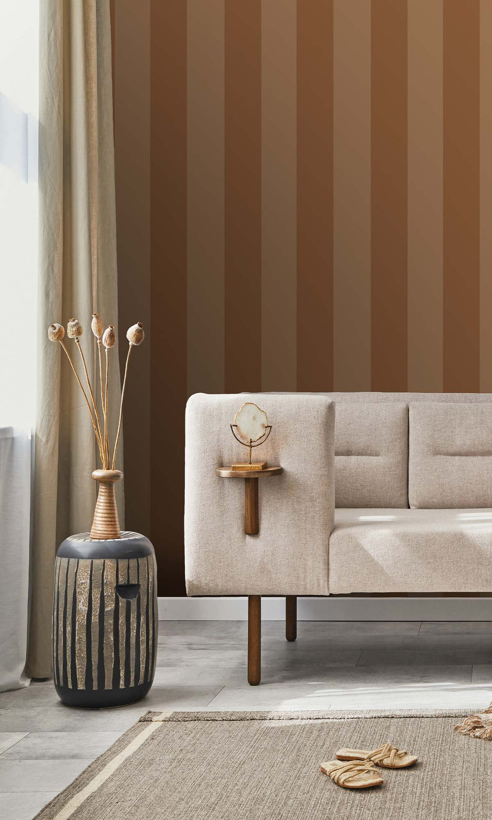 Rust Bold Stripes Wallpaper R10276