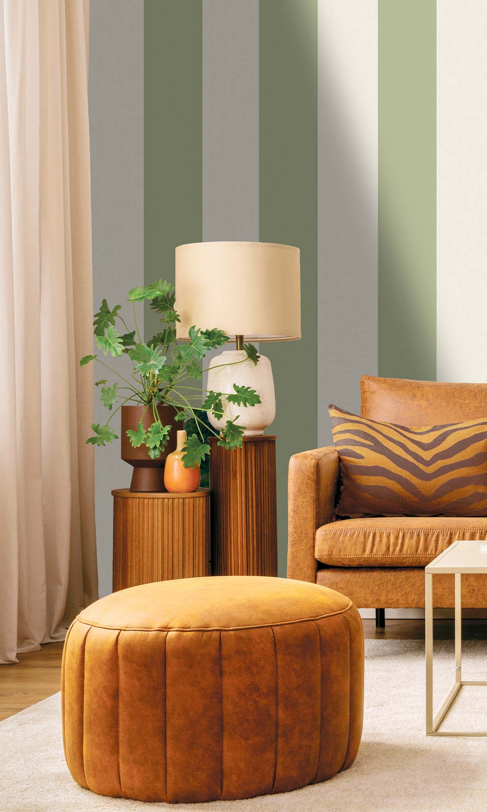 Sage Bold Stripes Wallpaper R10279