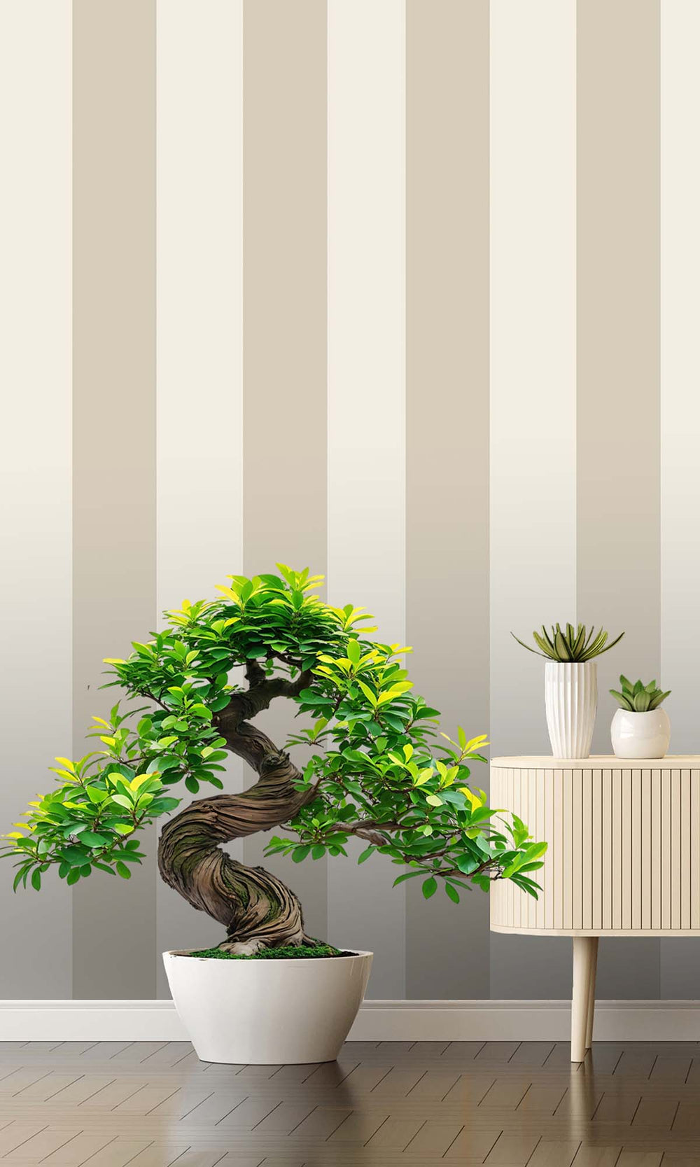 Beige Bold Stripes Wallpaper R10280
