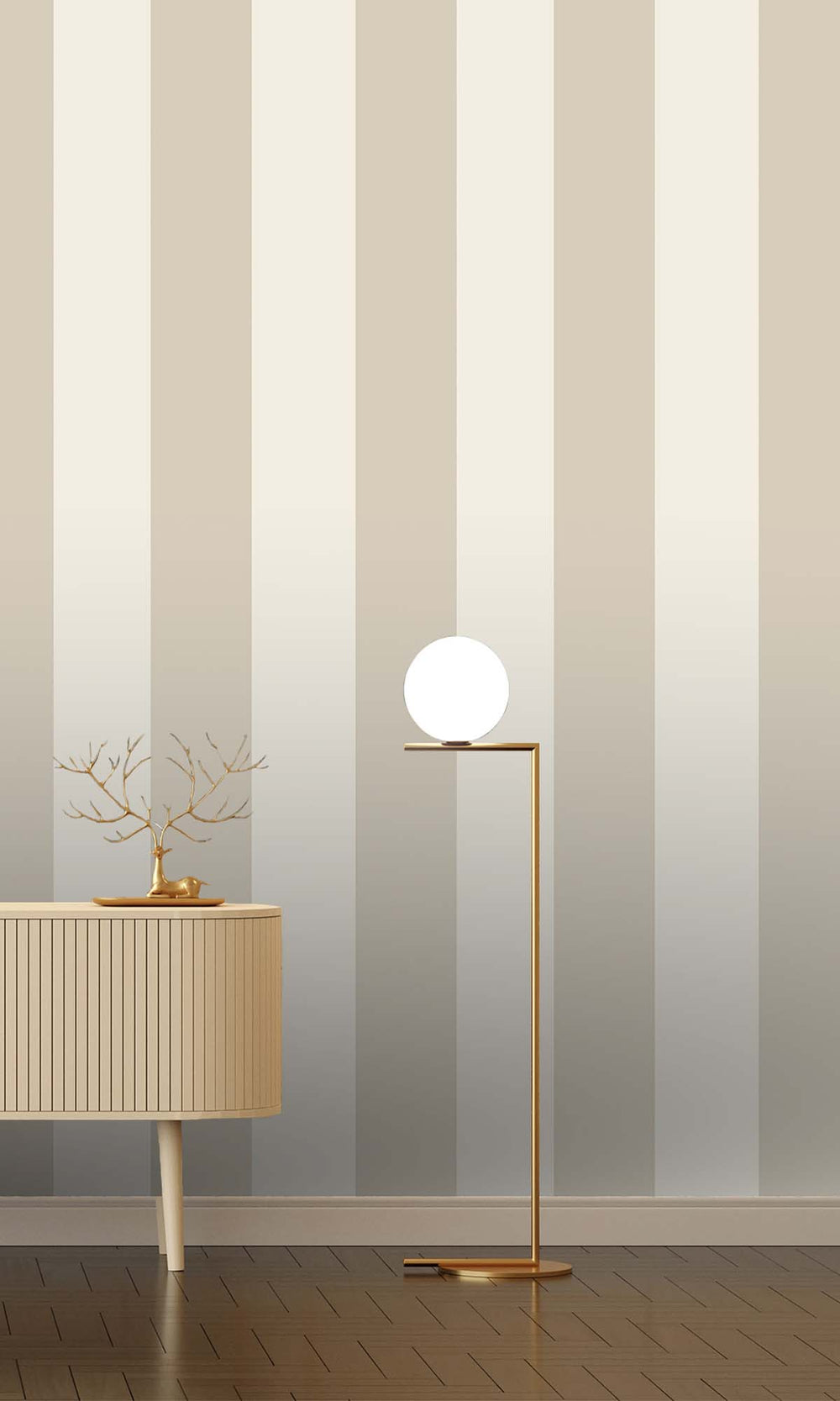 Beige Bold Stripes Wallpaper R10280
