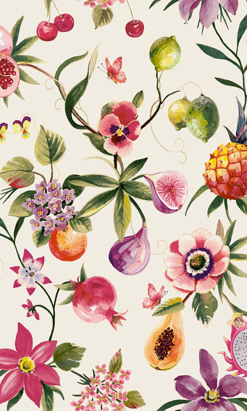 Cream/Multi Exotic Tropics Wallpaper R10282
