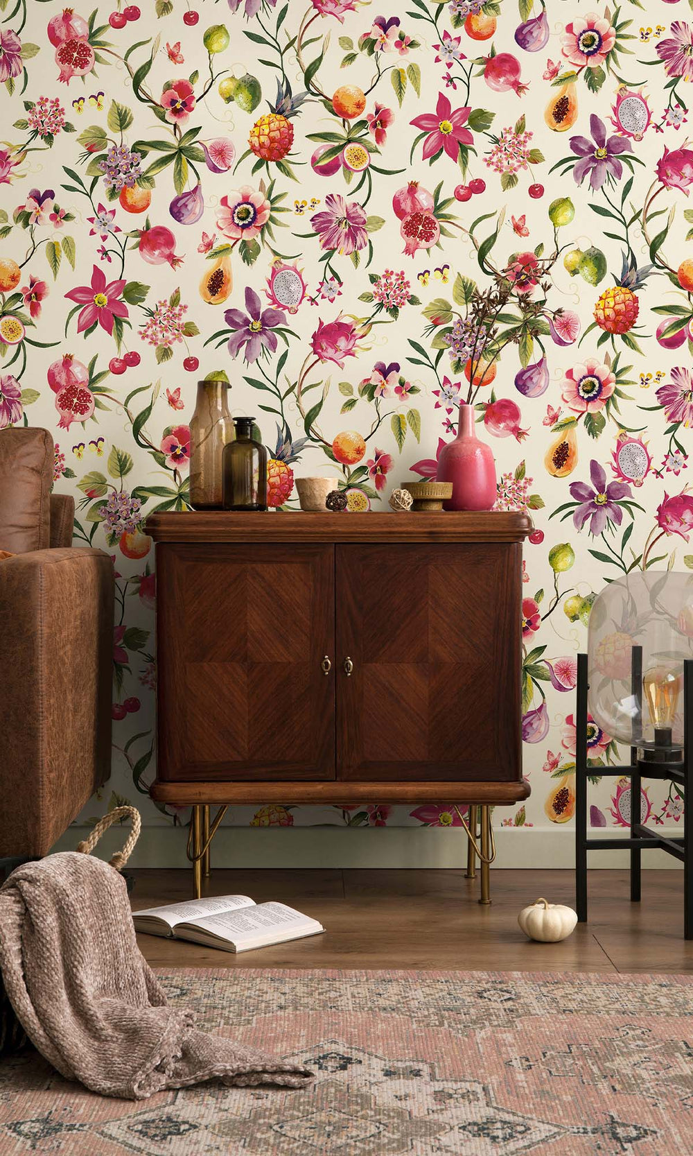 Cream/Multi Exotic Tropics Wallpaper R10282