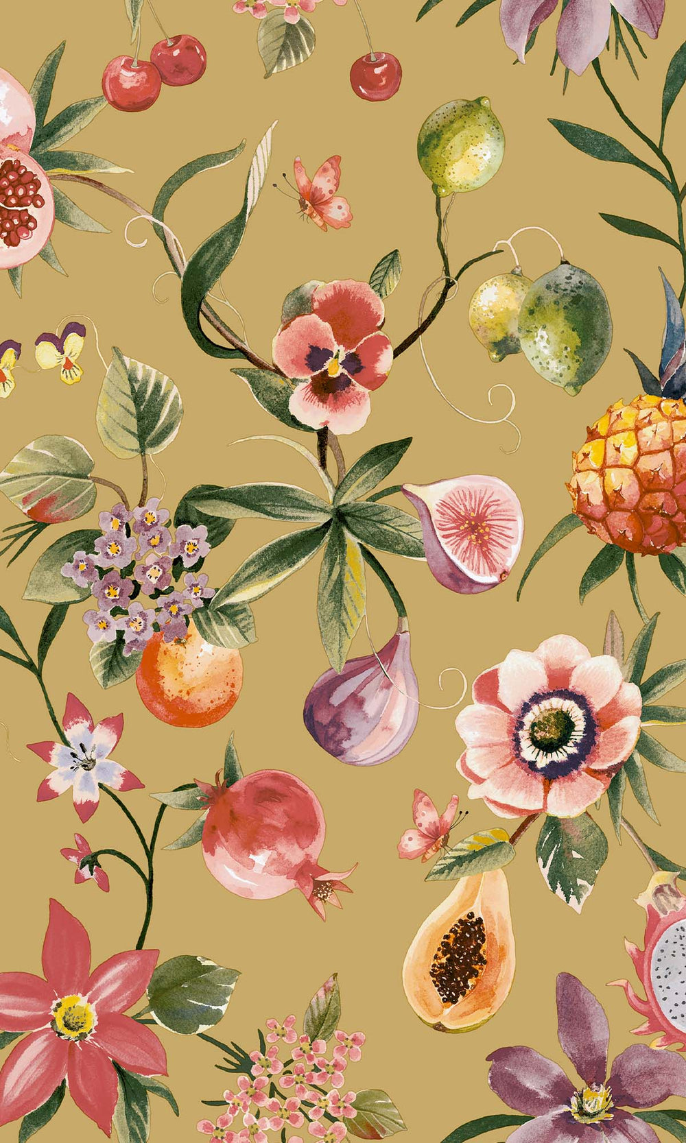 Ochre Exotic Tropics Wallpaper R10283