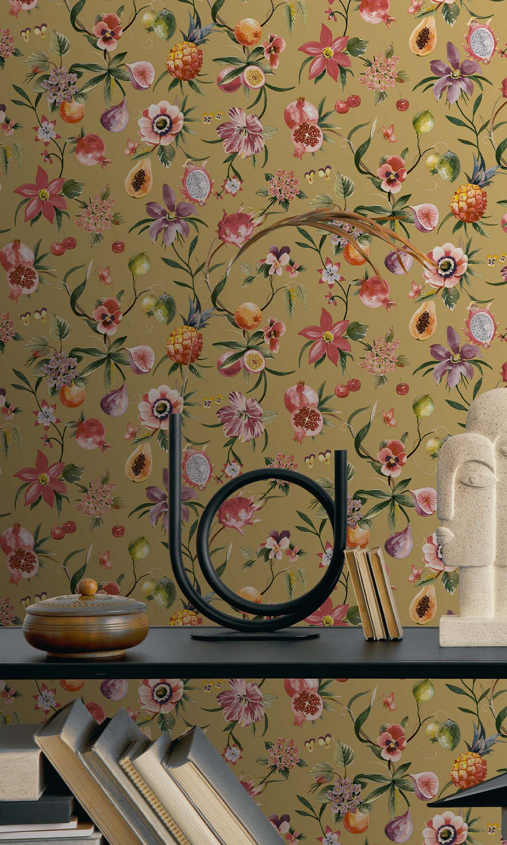 Ochre Exotic Tropics Wallpaper R10283