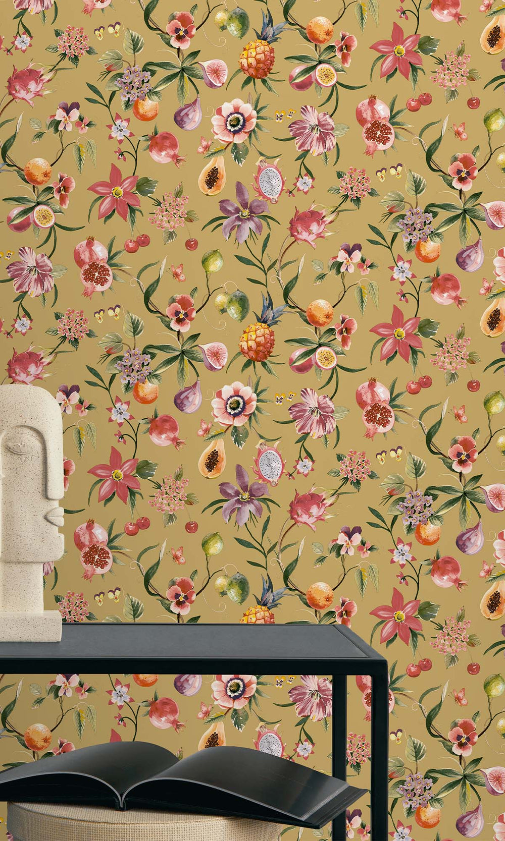 Ochre Exotic Tropics Wallpaper R10283