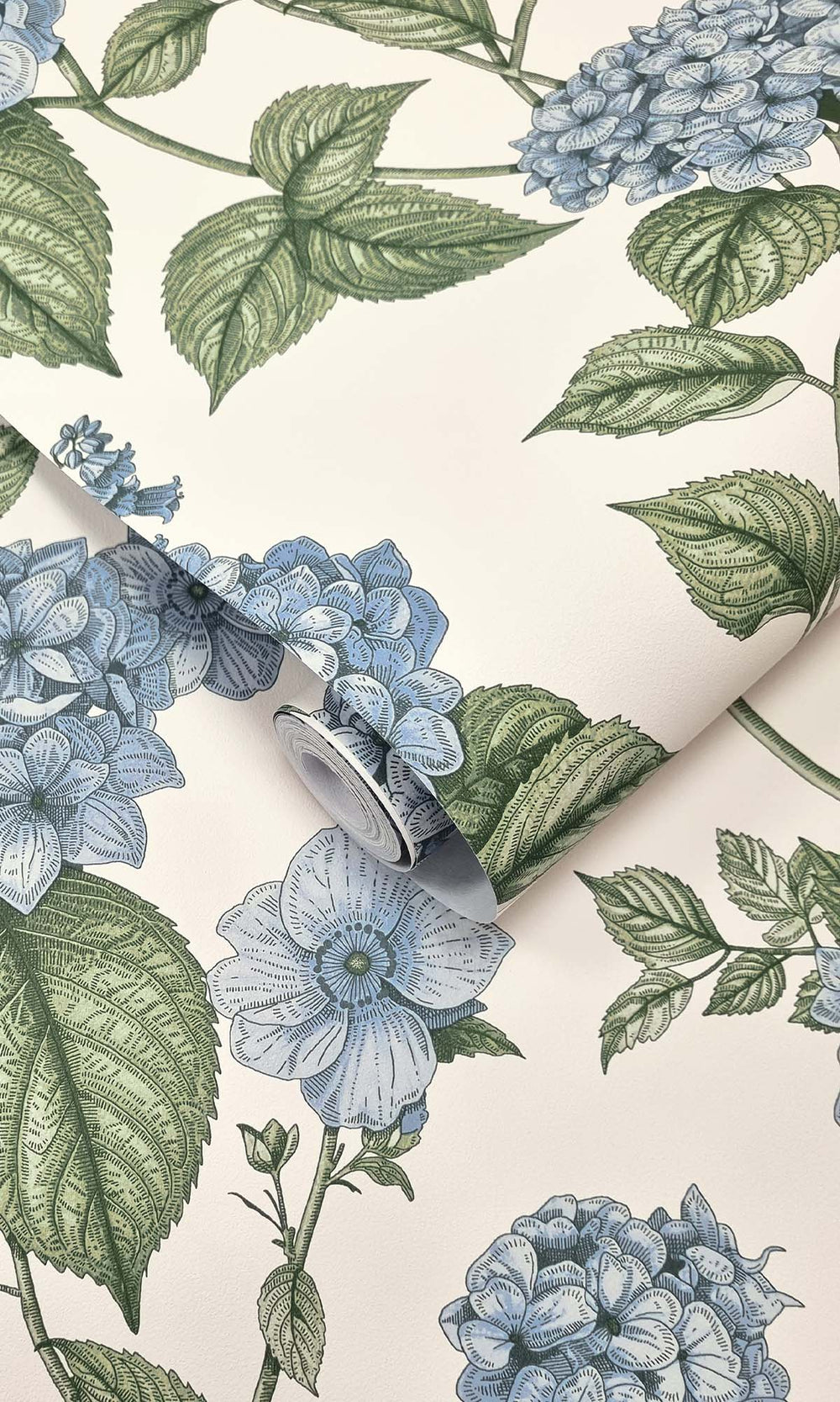 Blue/Green Elegant Hydrangea Wallpaper R10285