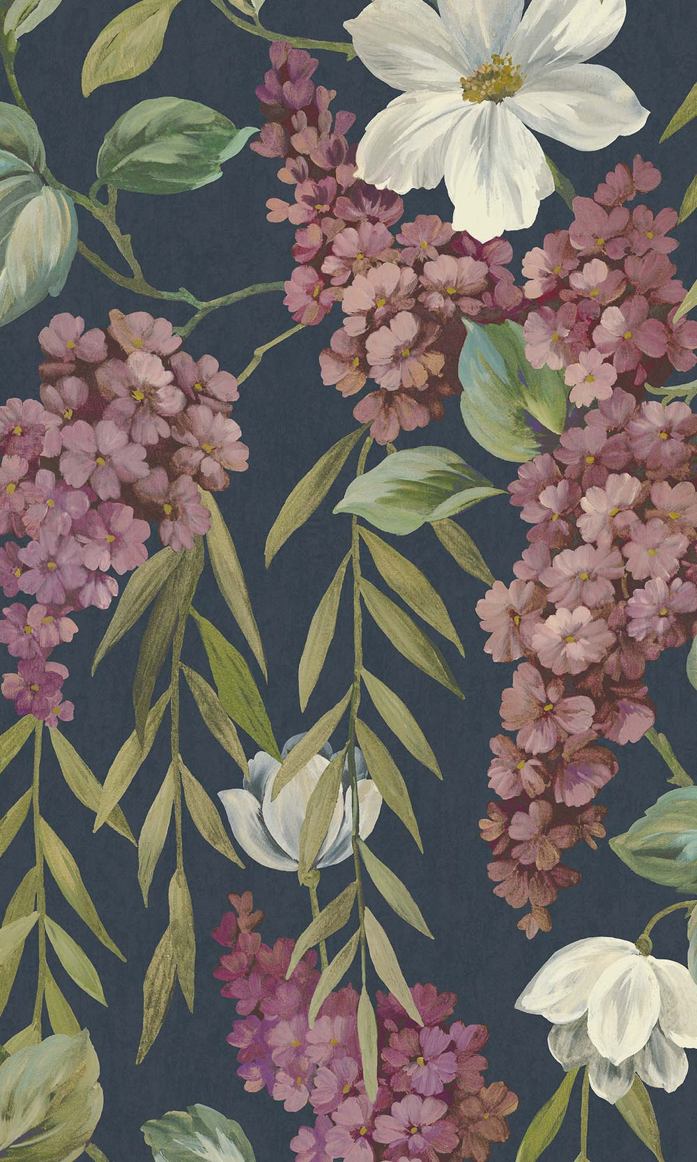 Navy Iconic Buddleia Wallpaper R10287