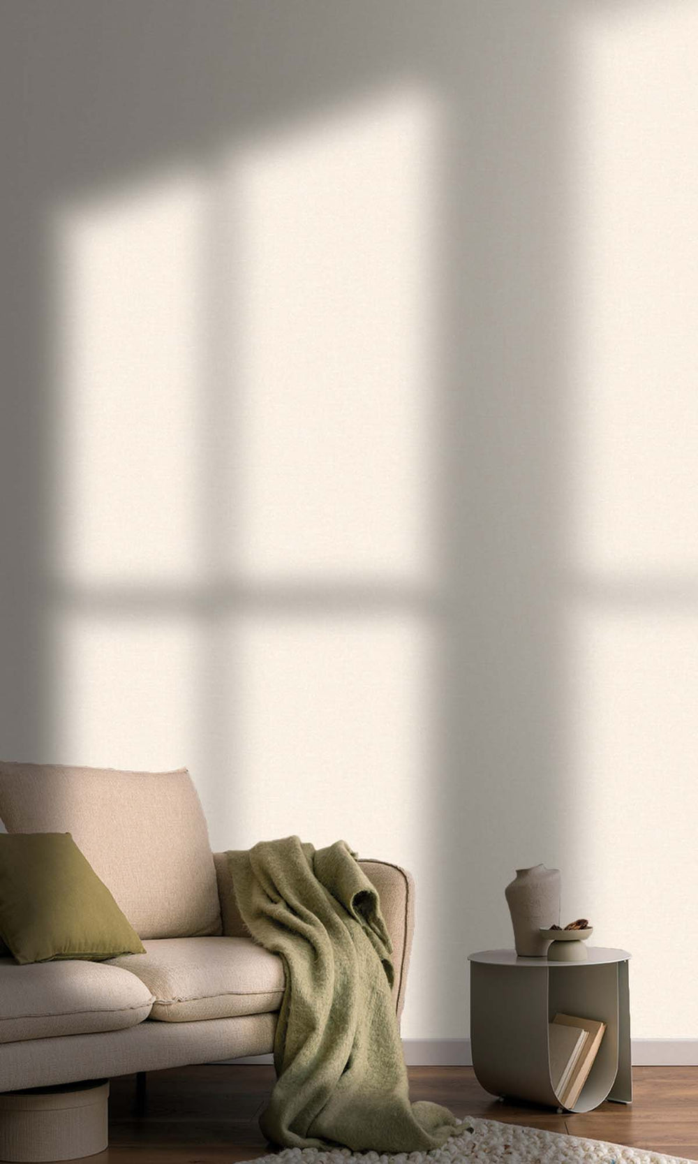 Cream Faux Hemp Print Wallpaper R10290