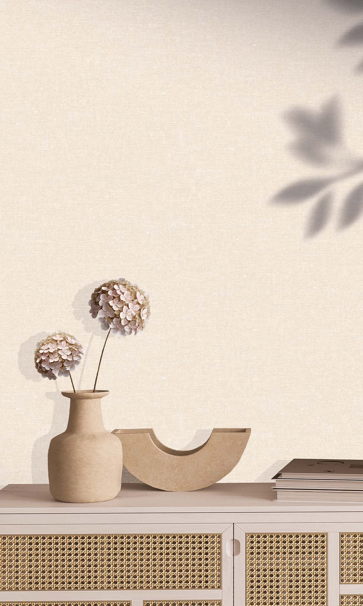 Beige Faux Hemp Print Wallpaper R10291