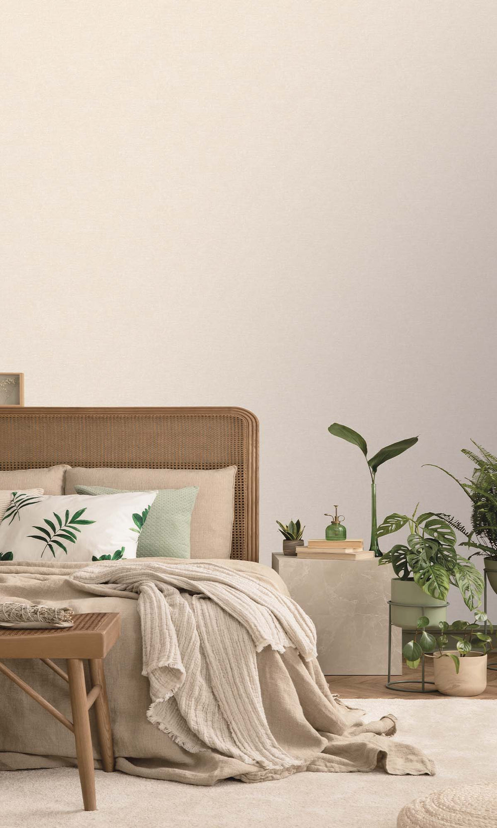 Beige Faux Hemp Print Wallpaper R10291